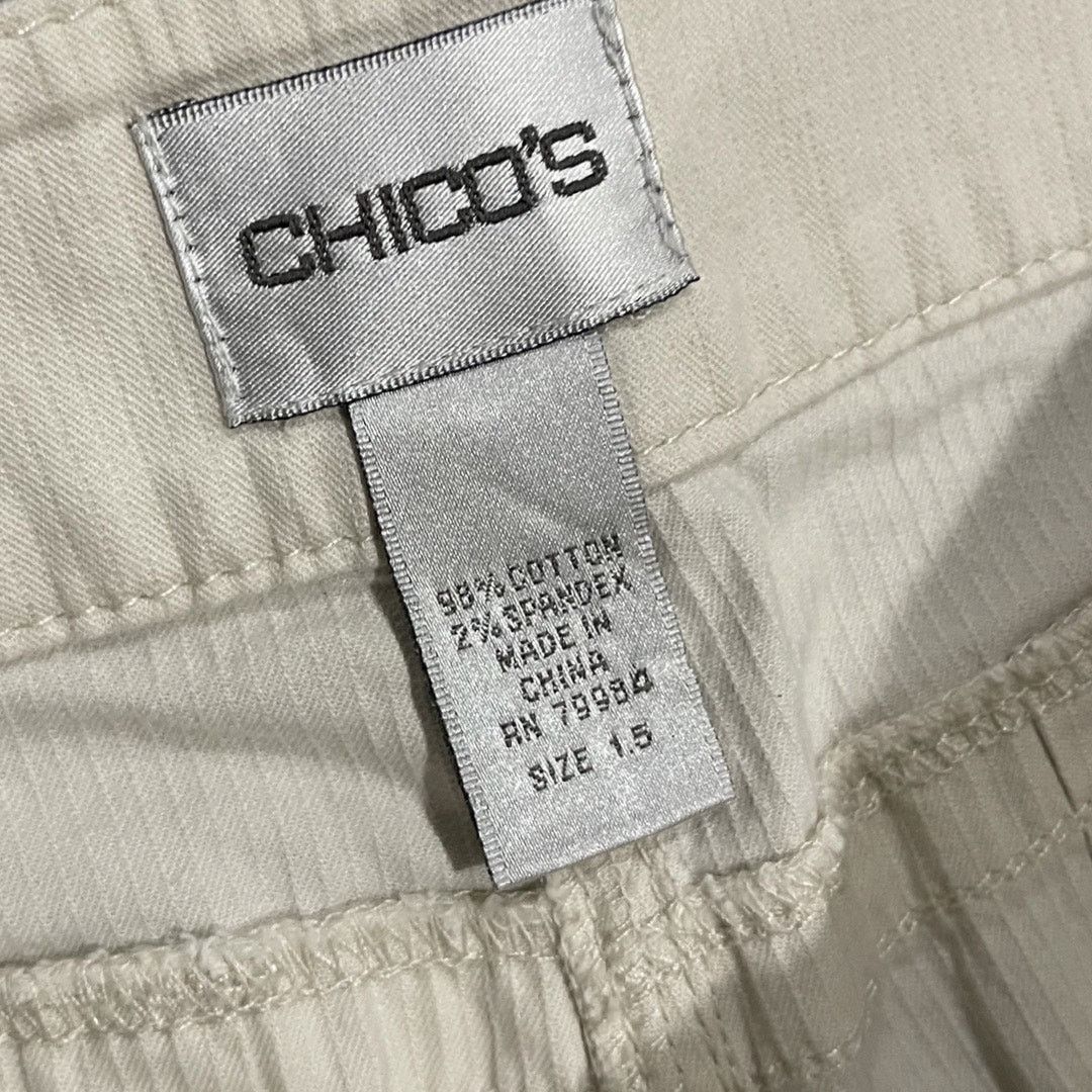 Chicos Long Ripstop Slim Bermuda Shorts Size 1.5 Flat Front Pockets Size 28" / US 6 / IT 42 - 4 Thumbnail