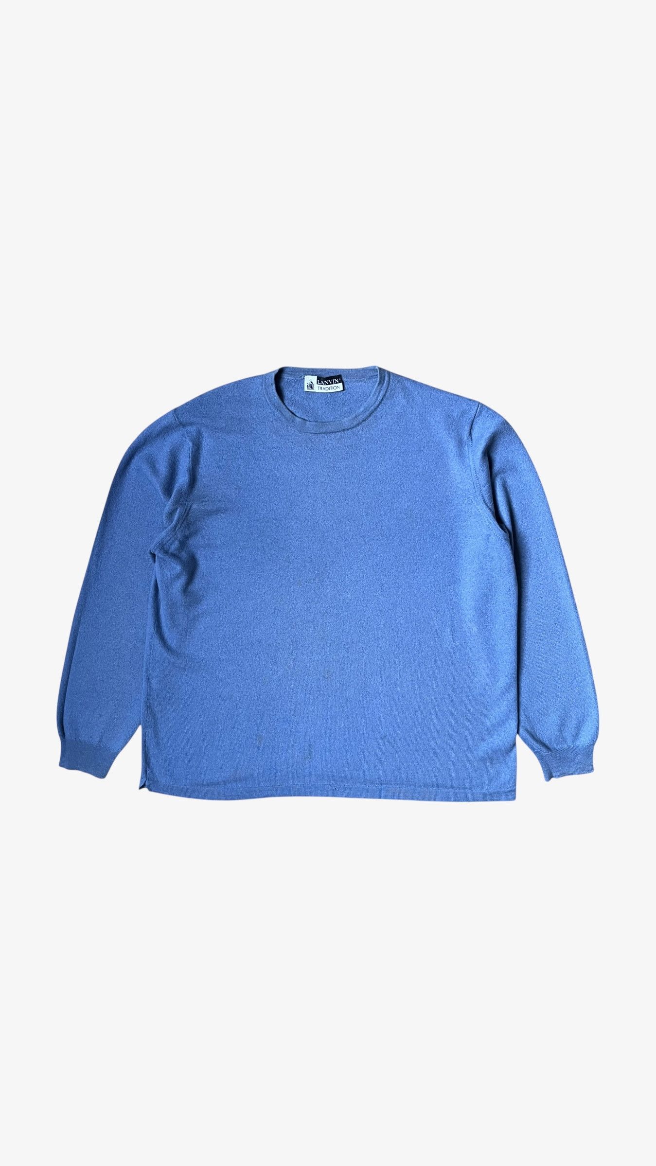 Lanvin Vintage 80s Men's Lanvin Tradition Blue Cashmere Jumper Size US S / EU 44-46 / 1 - 1 Thumbnail