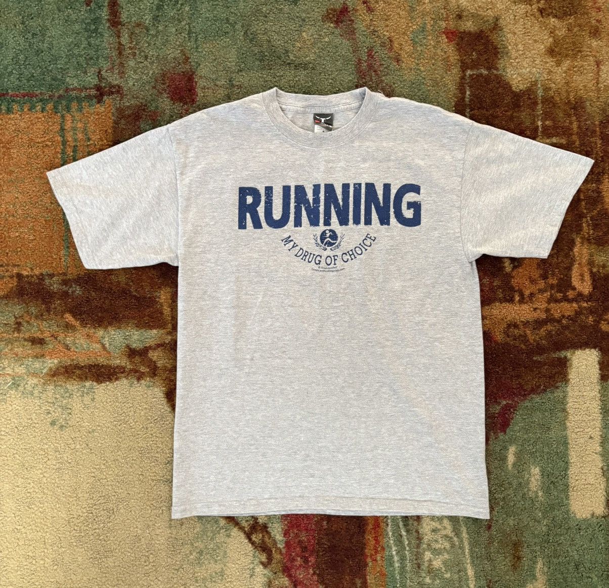 Hanes Vintage (90’s) Beefy Hanes “Running my Drug of choice” Tee Size US M / EU 48-50 / 2 - 4 Thumbnail