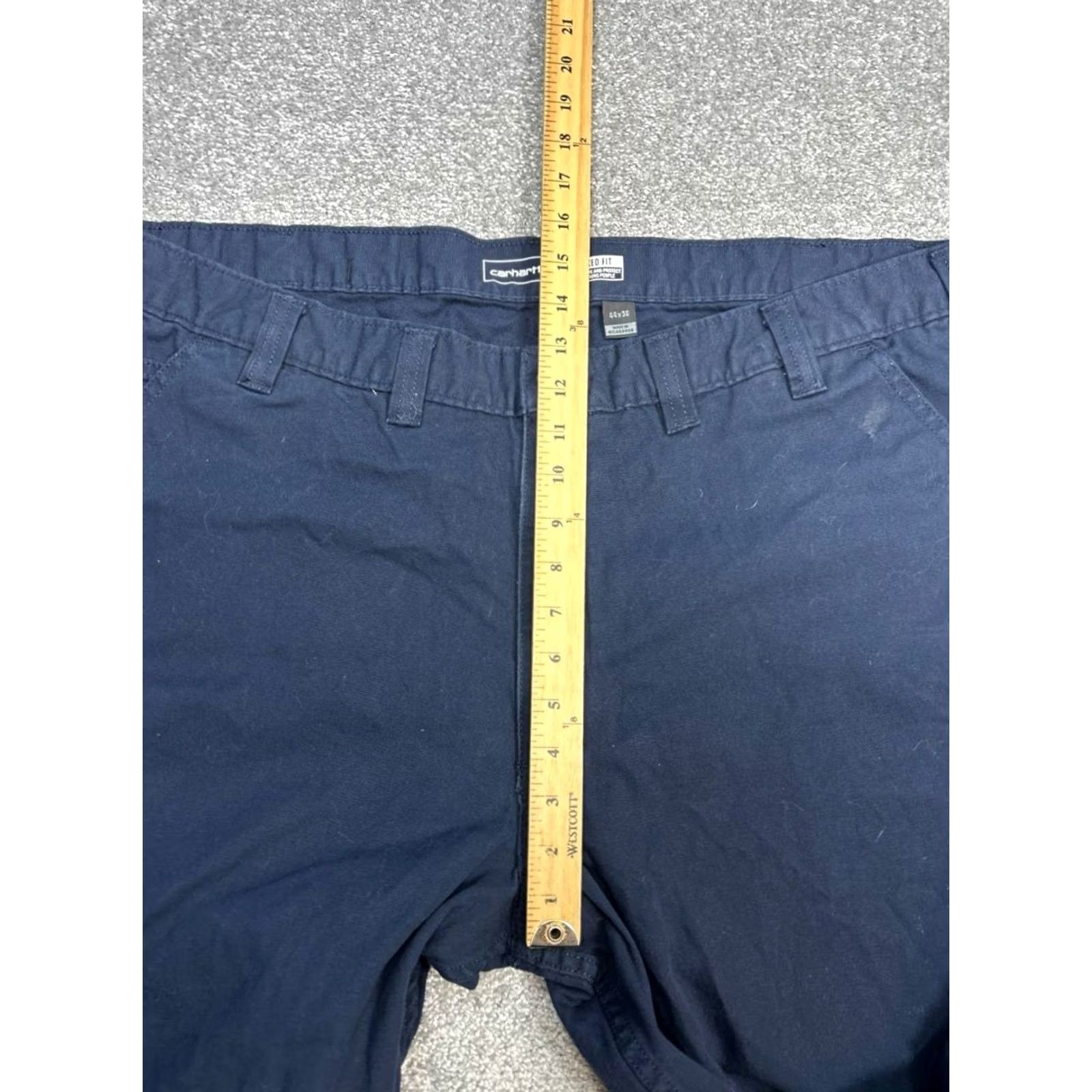 Carhartt Carhartt Rugged Flex Relaxed Fit Canvas Work Pants Mens 44 Blue Cotton High Rise - Nicaragua Size US 44 / EU 60 - 4 Thumbnail