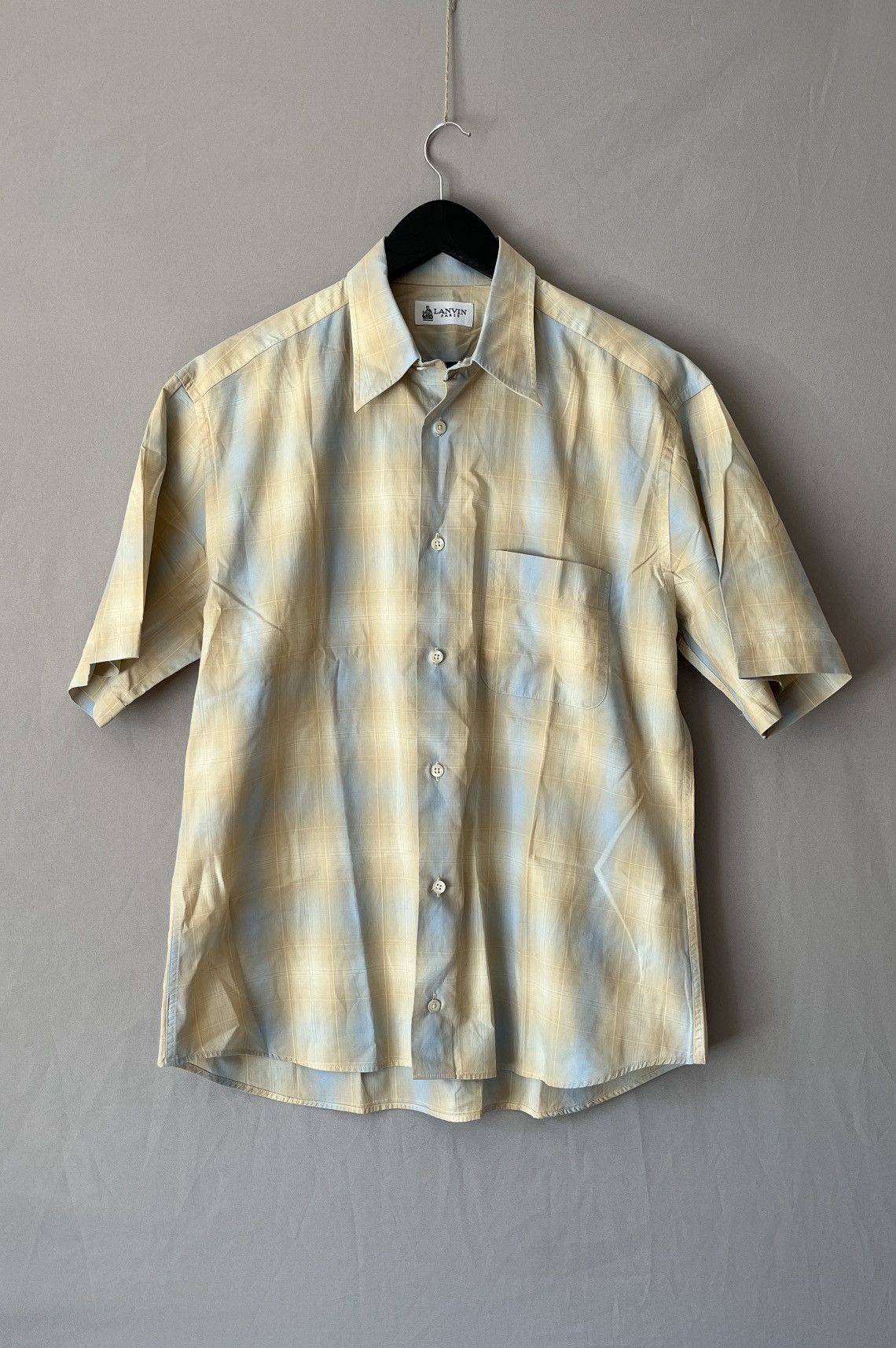 Lanvin LANVIN Paris Short Sleeve Plaid Check Summer Shirt Size US L / EU 52-54 / 3 - 2 Thumbnail