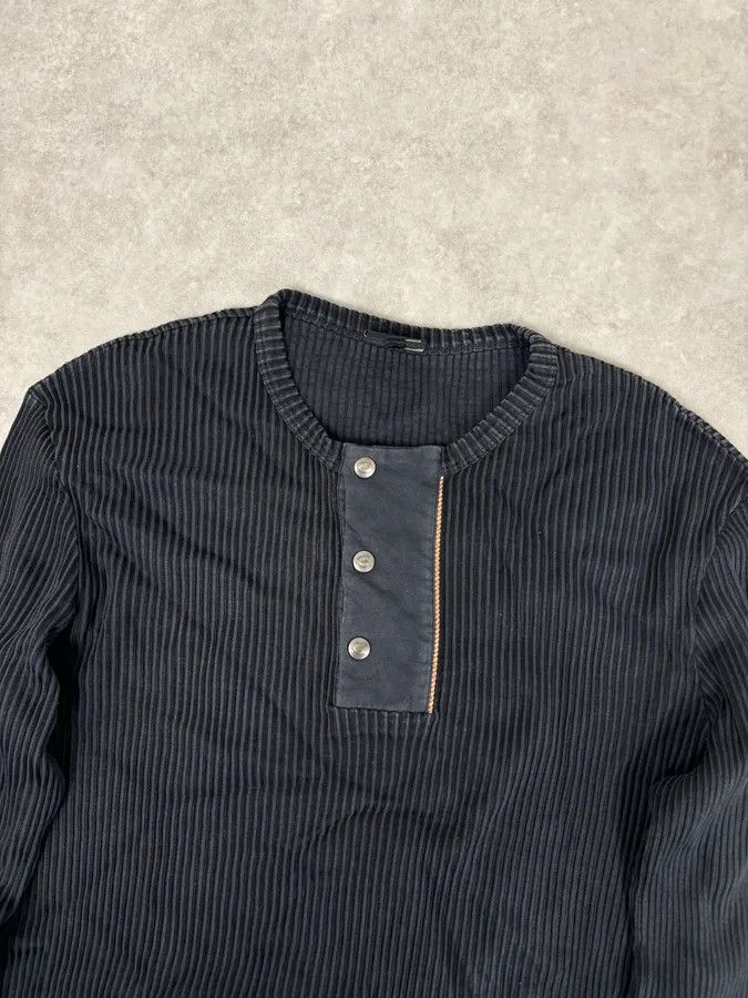 Just Cavalli AW2004 Cavalli Black Henley Ribbed Embroidered Skull Longsleeve Size US M / EU 48-50 / 2 - 4 Thumbnail