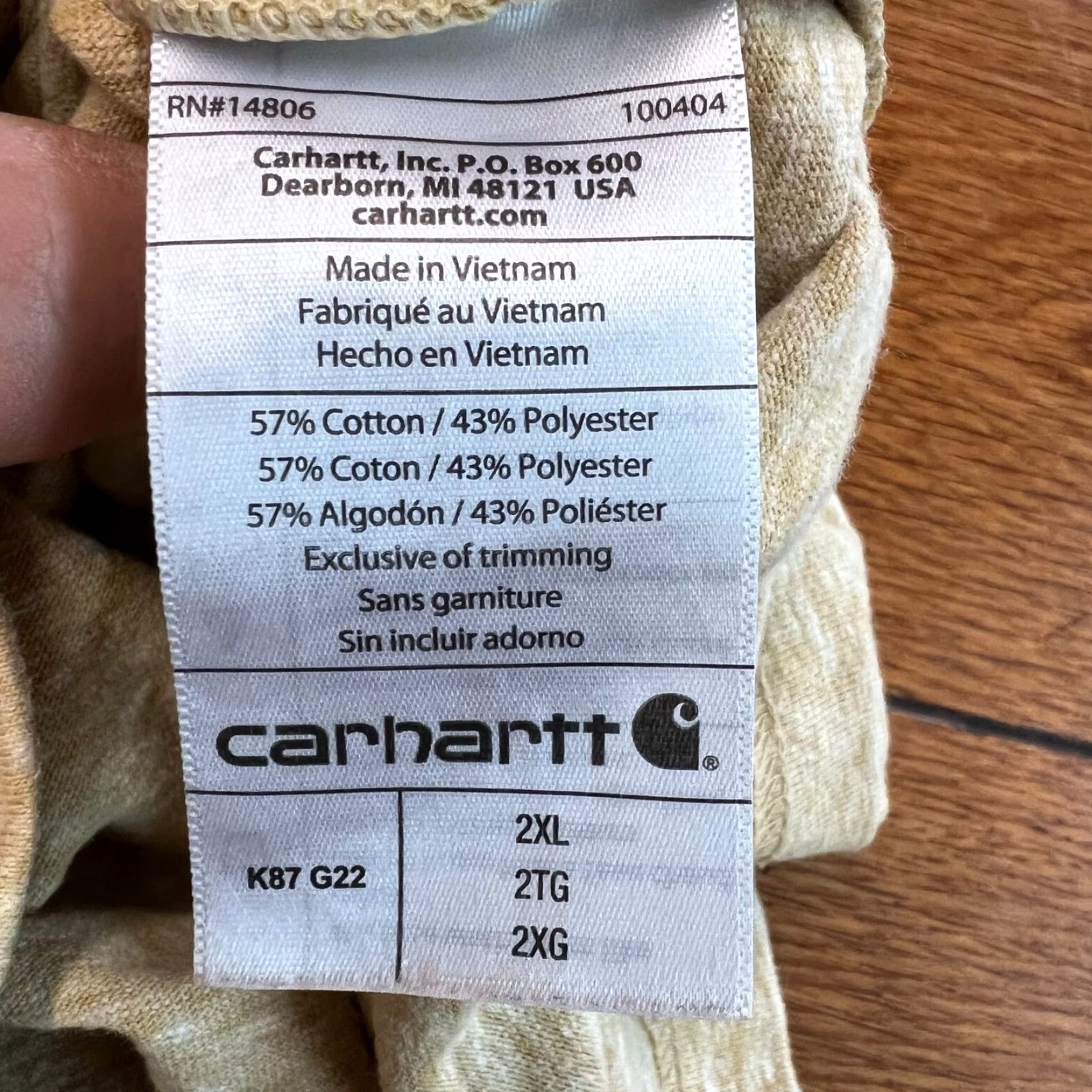 Carhartt Carhartt Pocket Workwear T Shirt Mens XXL Golden Heather Size US XXL / EU 58 / 5 - 5 Thumbnail