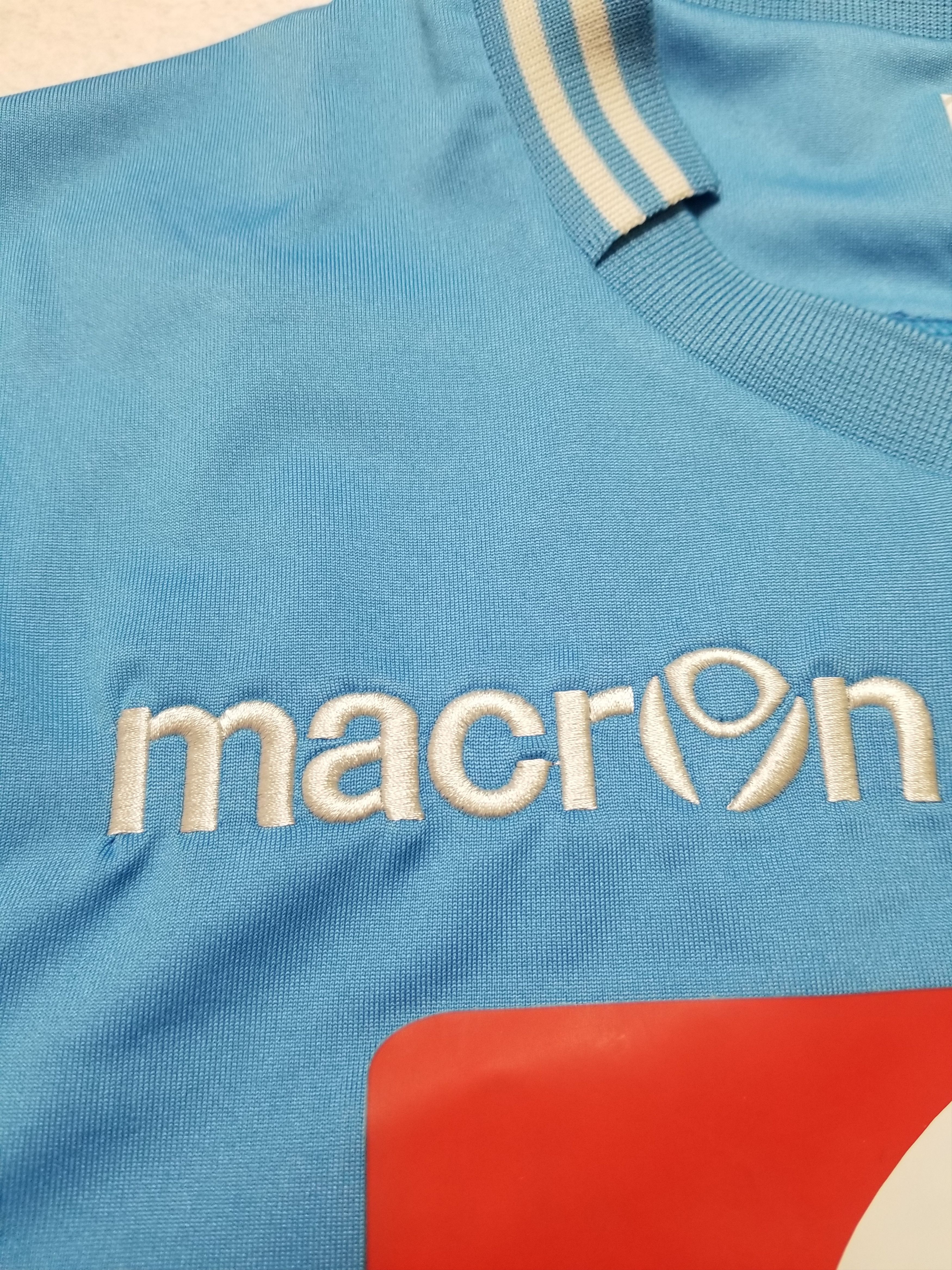 Macron Macron 2013-14 SSC Napoli Football Shirt Jersey Size US S / EU 44-46 / 1 - 7 Thumbnail