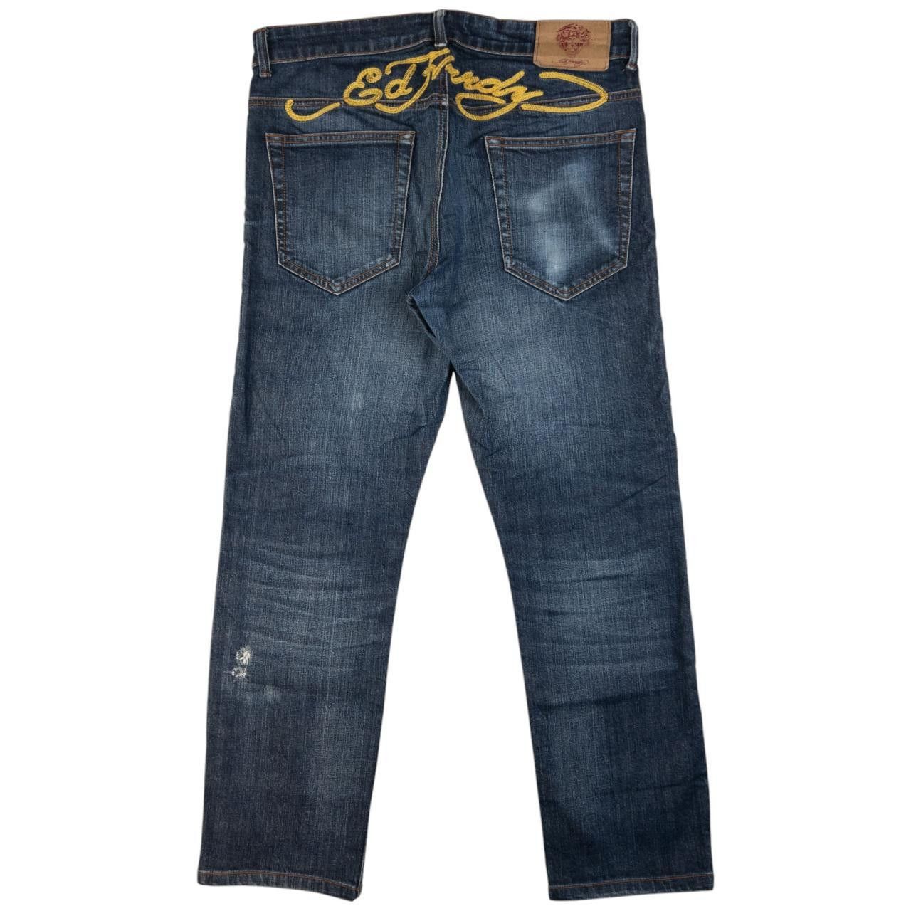 Ed Hardy Vintage Ed Hardy Embroidered Denim Jeans Size W33 Size US 33 - 2 Thumbnail