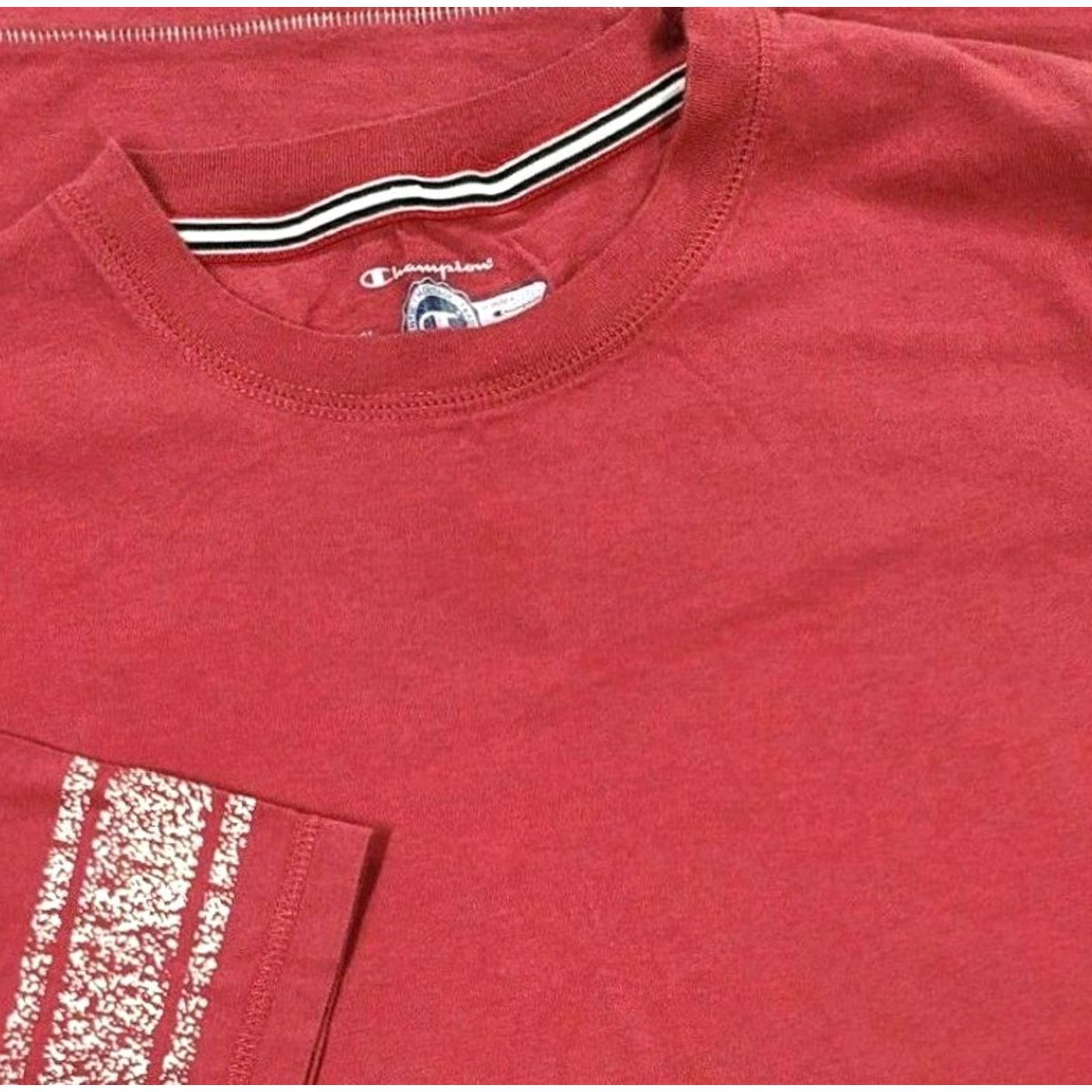 Champion Champion Shirt Women L Colorblock Slub Crew Neck Short Sleeve Jersey T-Shirt Red Size 36" / US 14 / IT 50 - 2 Thumbnail