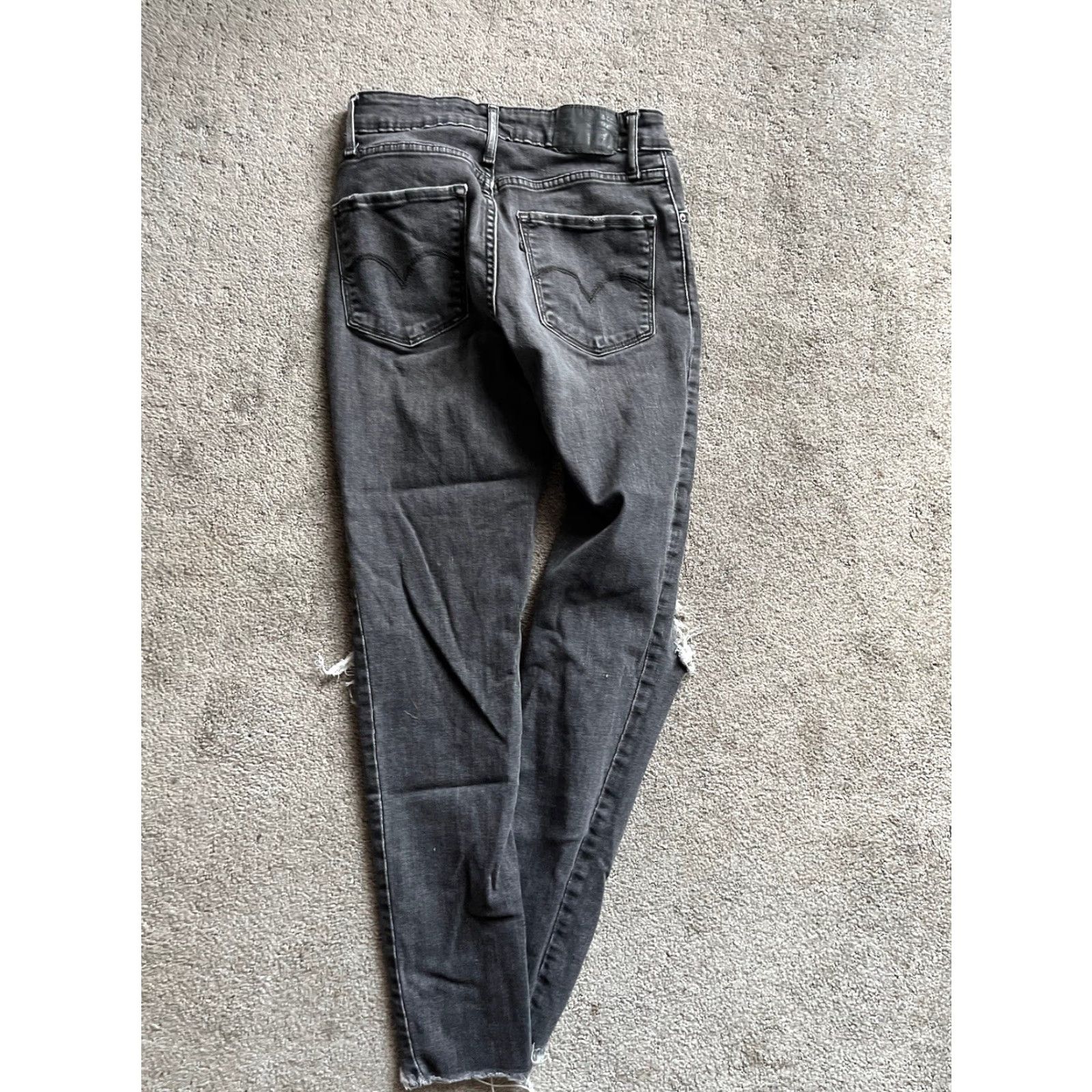 Levi's Levi's 721 High-Rise Skinny Women's Jeans - Size 26 Black Distressed 26x27 Regular Rise Size 26" / US 2 / IT 38 - 4 Thumbnail