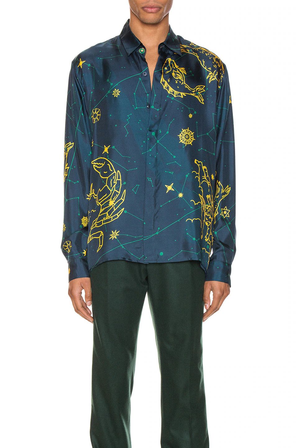 Casablanca Debut Runway (2019 Archive) Constellation Silk Shirt Size US L / EU 52-54 / 3 - 2 Thumbnail