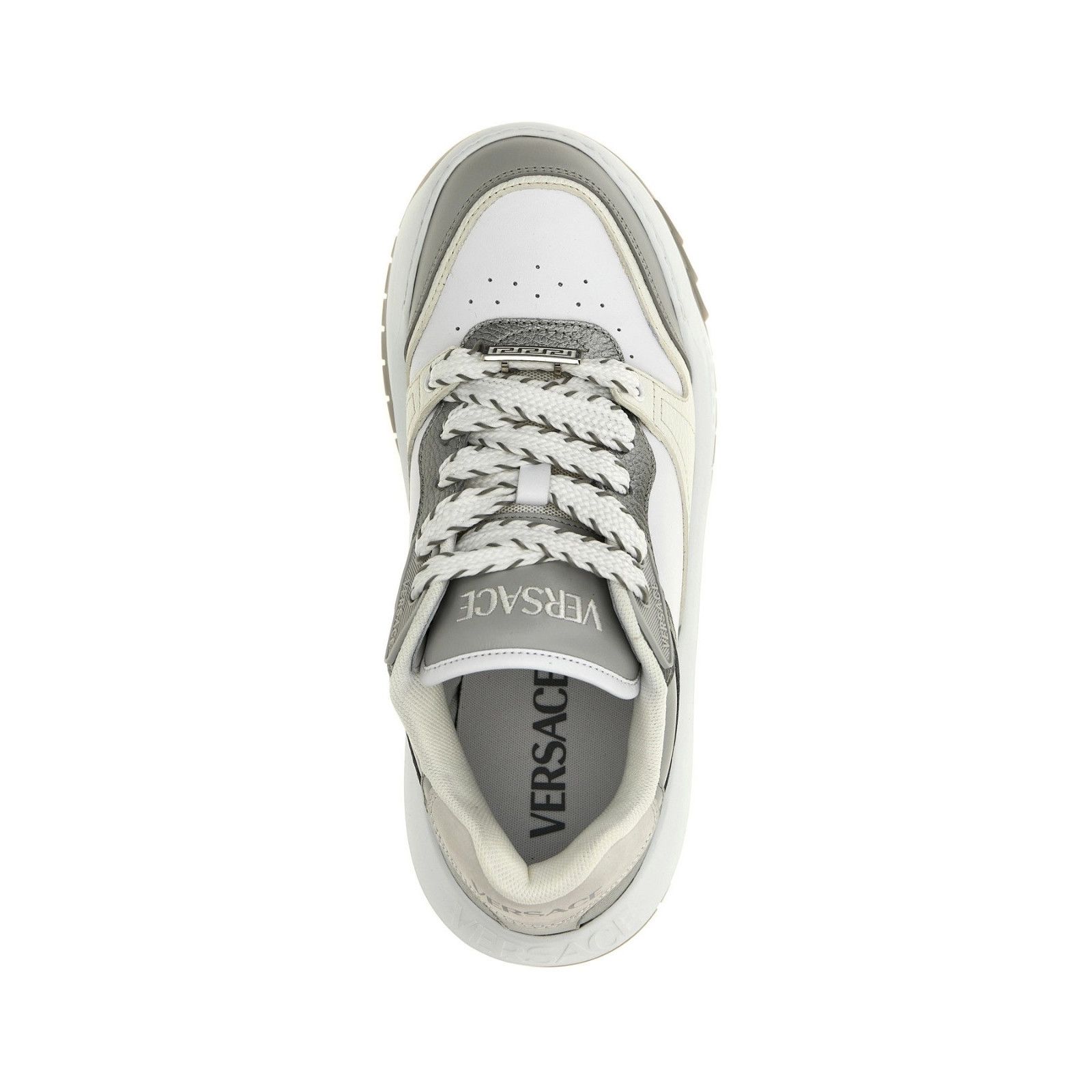 Versace VERSACE Odissea Gray/White Leather Sneakers New & Authentic Size US 9 / EU 42 - 4 Thumbnail
