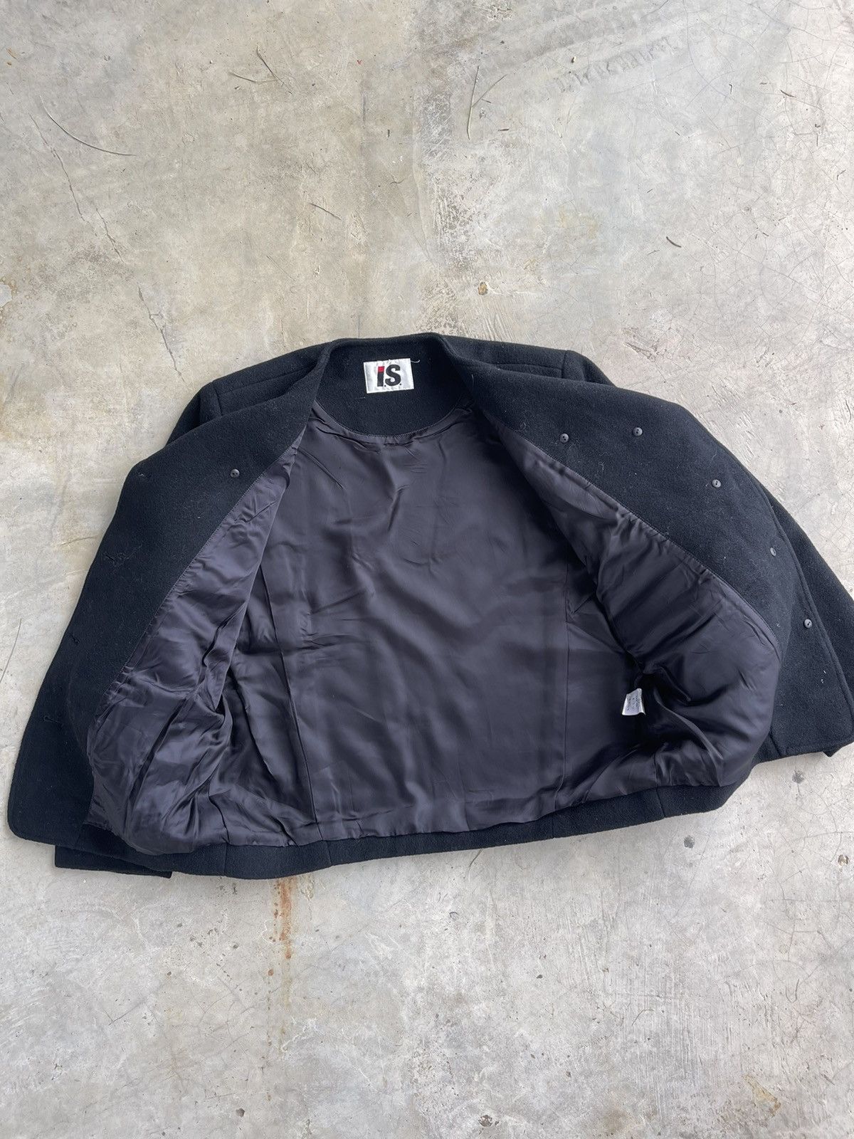 Issey Miyake × Vintage 80s Issey Miyake Wool V collared coat jacket Size M / US 6-8 / IT 42-44 - 3 Thumbnail