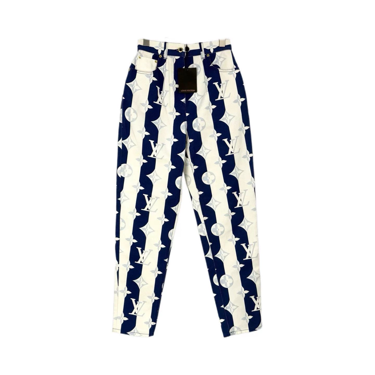 Louis Vuitton LV Blue White Logo Denim Jeans Size US 36 / EU 52 - 1 Thumbnail