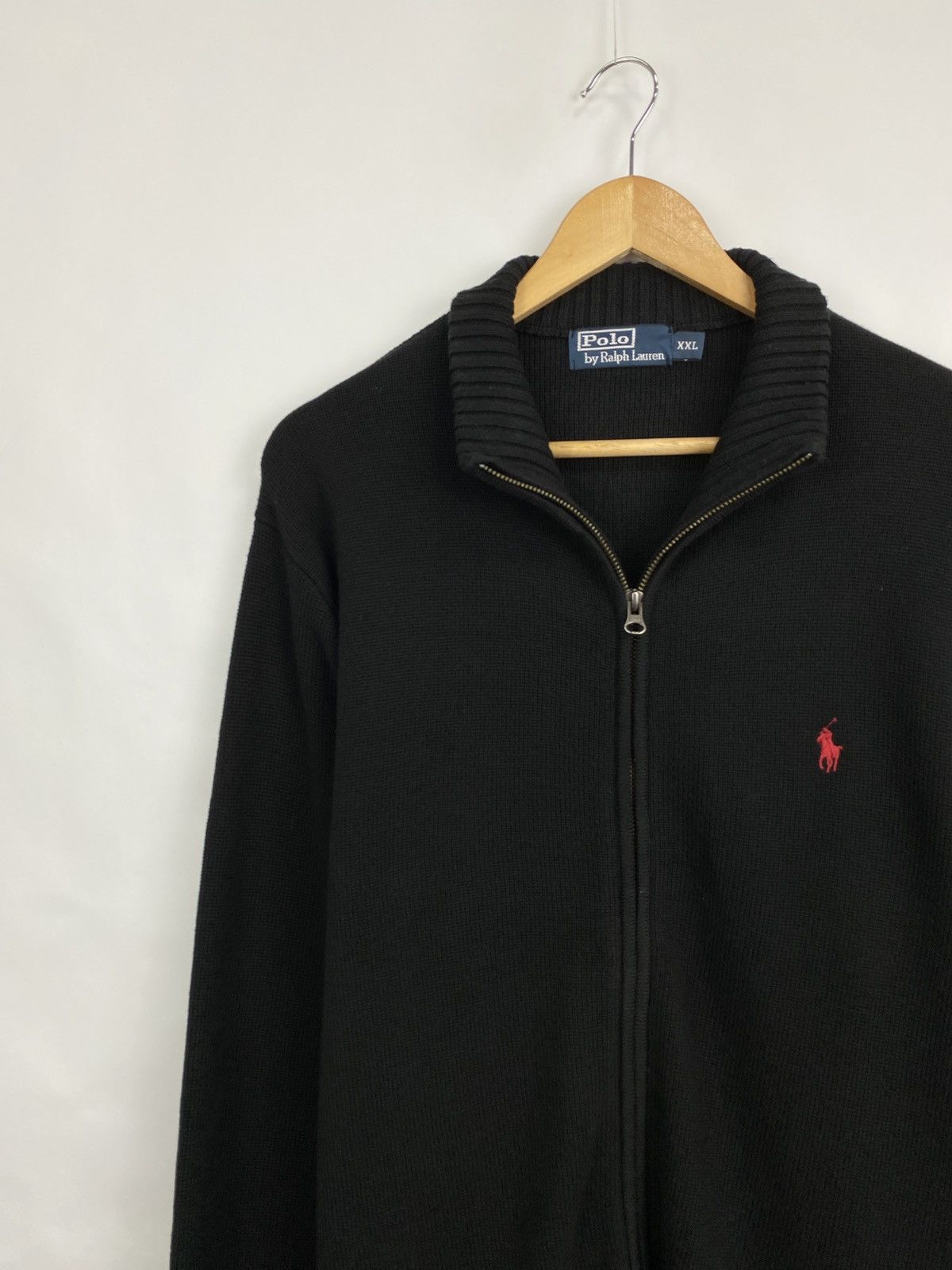 Polo Ralph Lauren 🇺🇸 Vintage 90s Ralph Lauren Knitted Zip Sweater Rare Retro Size US XXL / EU 58 / 5 - 2 Thumbnail