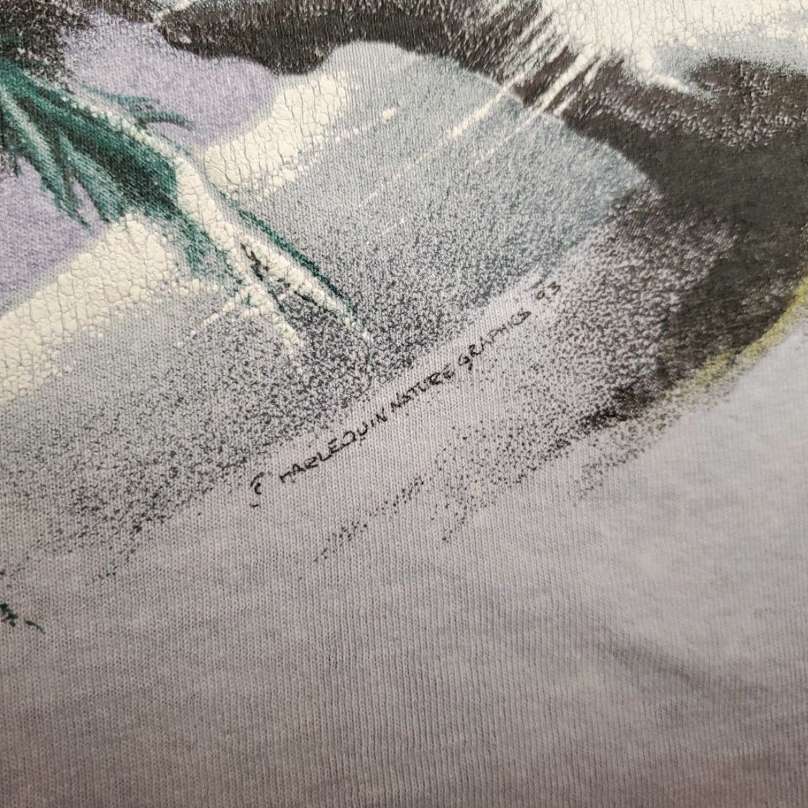 Hanes VINTAGE Wolf Shirt Mens L Blue Single Stitch Nature AOP Outdoors Made in USA TEE Size US L / EU 52-54 / 3 - 3 Thumbnail