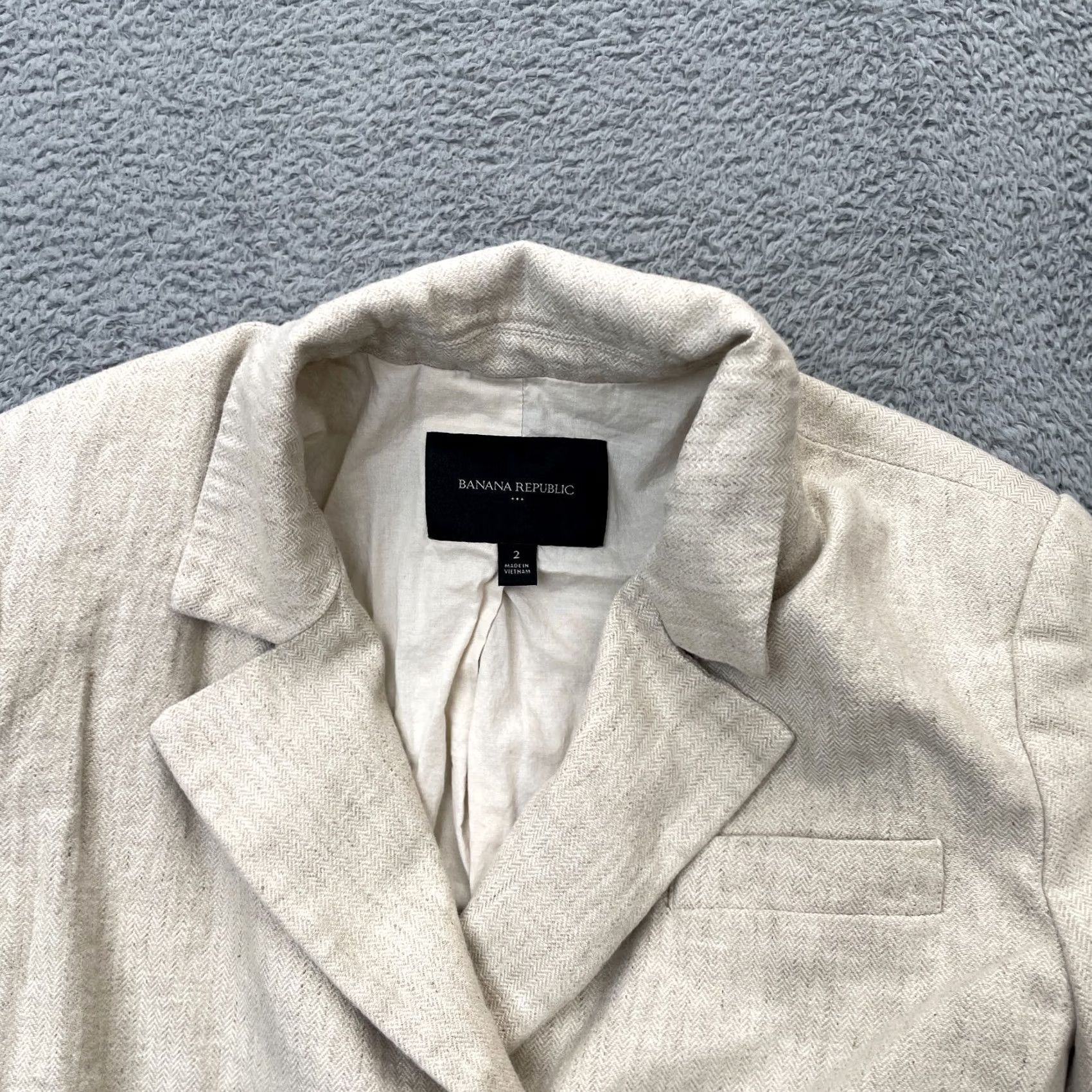 Banana Republic Banana Republic Jacket Womens 2 Beige Linen Blend Cropped Blazer Coat Business Shirt? Size XS / US 0-2 / IT 36-38 - 5 Thumbnail