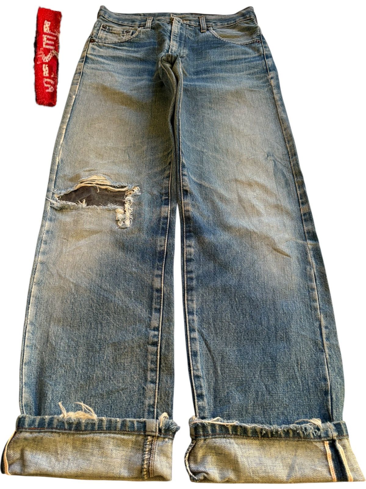 Levi's Vintage 90s Levis 502XX Big E Selvedge Patch Mud Wash Jeans Size US 29 - 1 Thumbnail