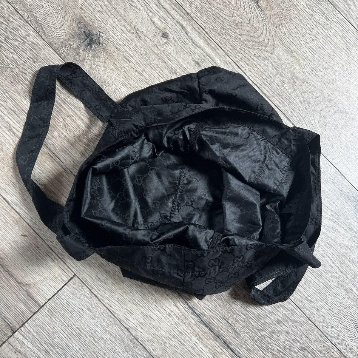 Gucci Gucci Canvas Black Monogram Tote Shopper Bag GG Size ONE SIZE - 13 Thumbnail