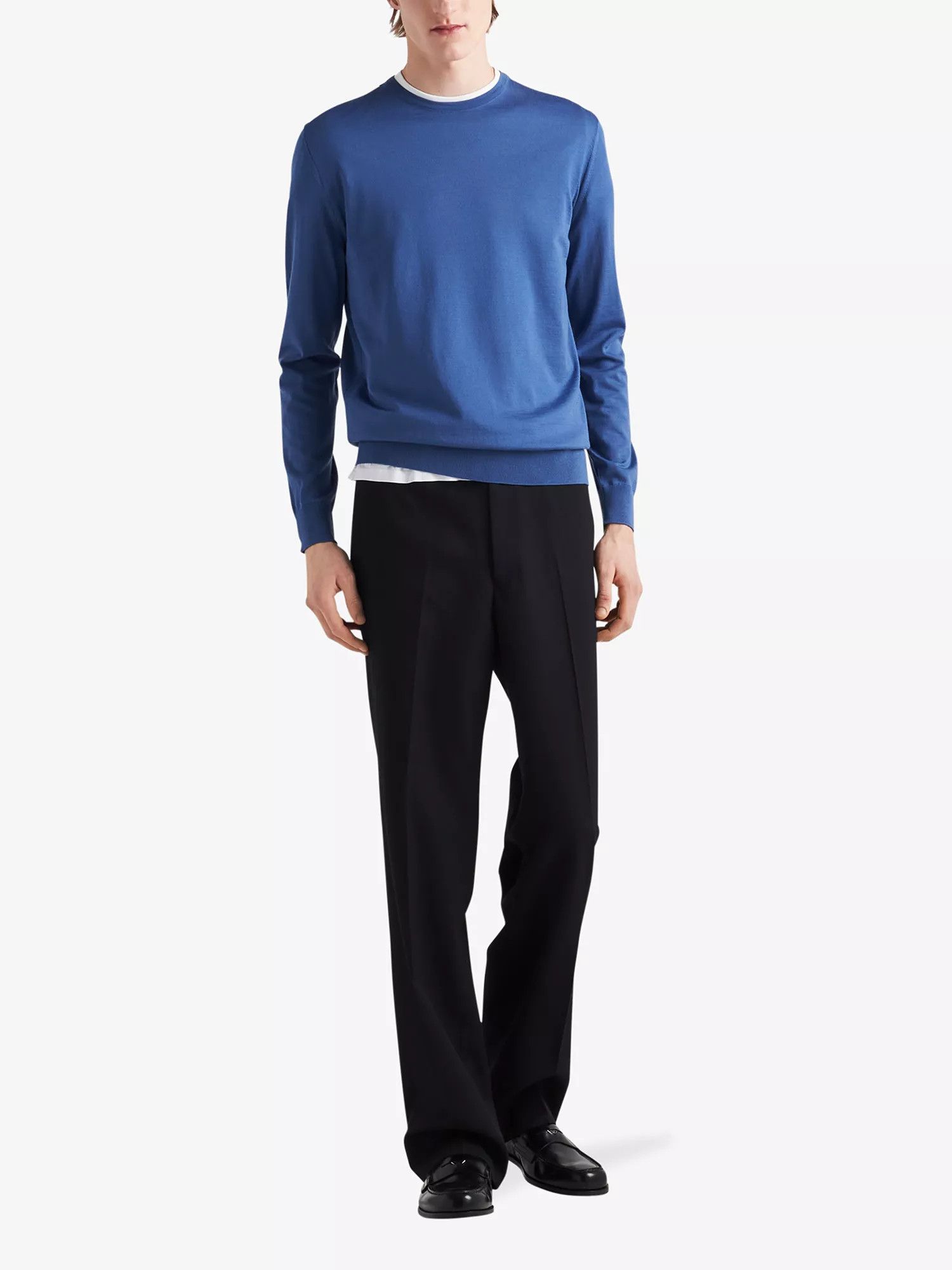 Prada o1bcso1str1025 Crewneck Regular-Fit Wool Jumper in Blue Size US L / EU 52-54 / 3 - 2 Thumbnail