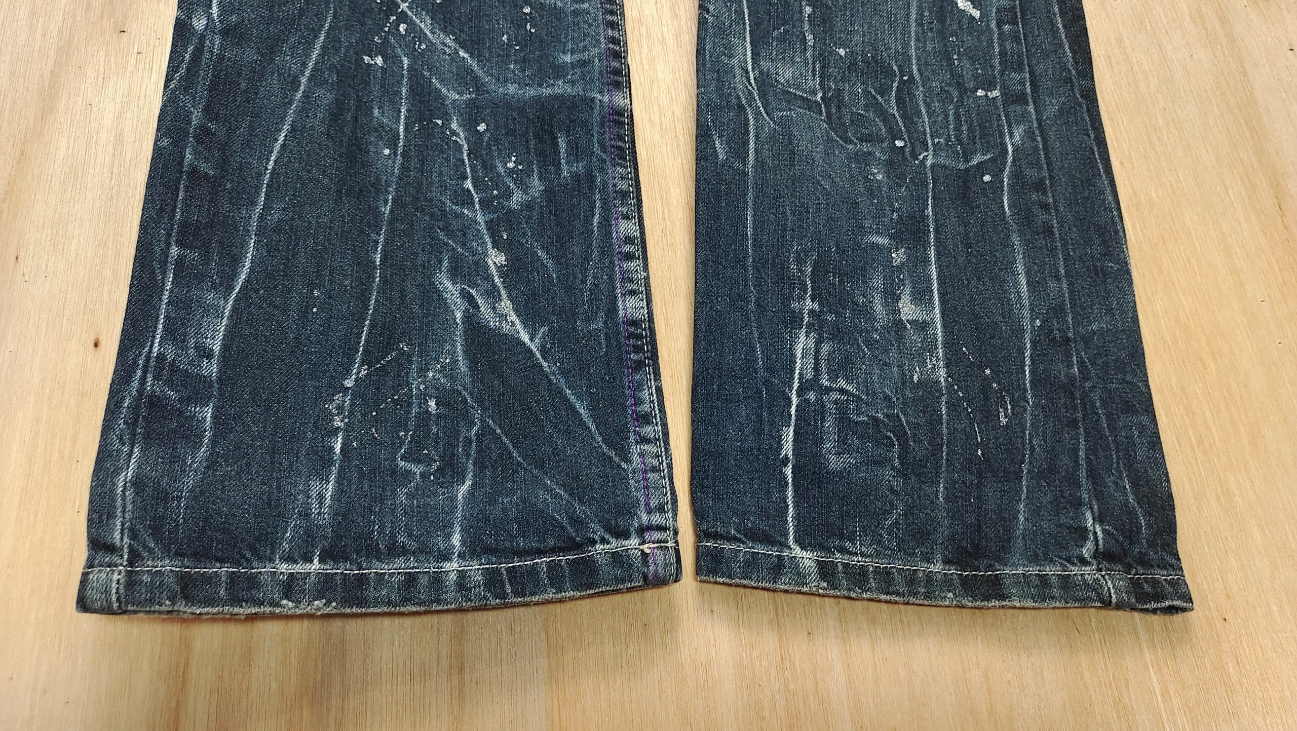 If Six Was Nine NYLAUS LIGHTNING THUNDER CLAW MARK DENIM JEANS Size US 33 - 4 Thumbnail