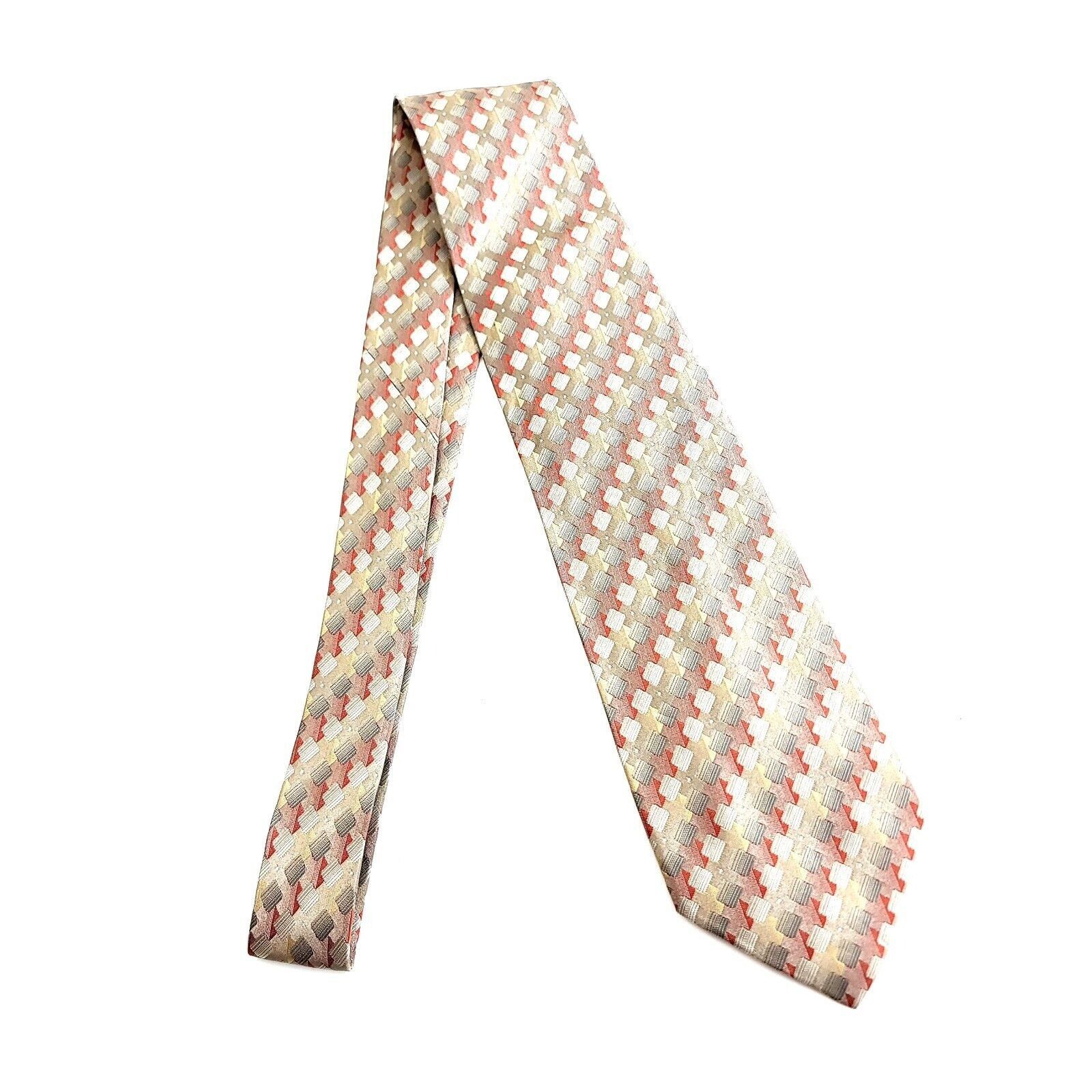 Van Heusen Van Heusen Brown Tan Red Woven Geometric Stain Resistant Sil Size ONE SIZE - 7 Thumbnail