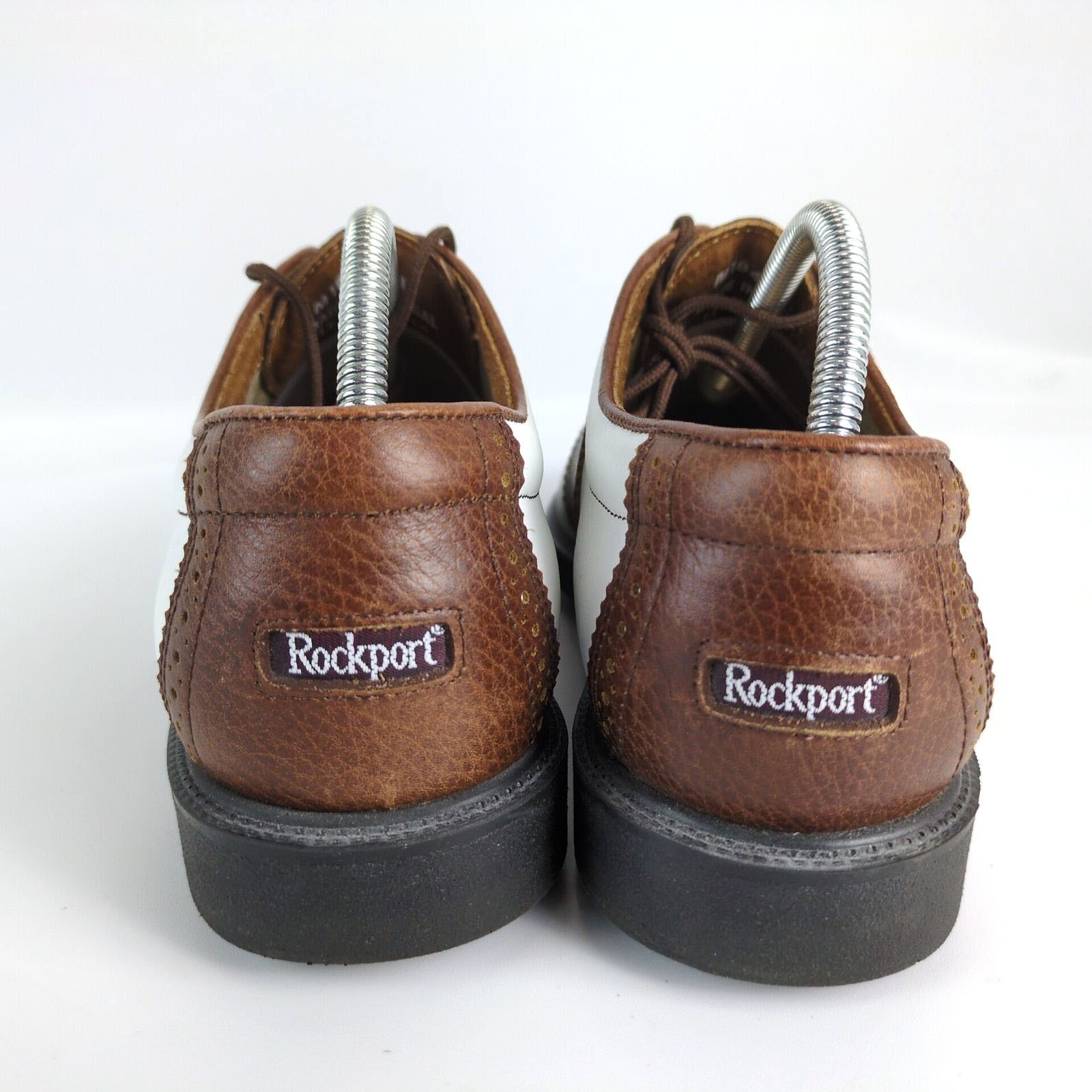 Rockport Rockport Men's 9W Brown & White Leather Saddle Golf Shoes Size US 9 / EU 42 - 3 Thumbnail