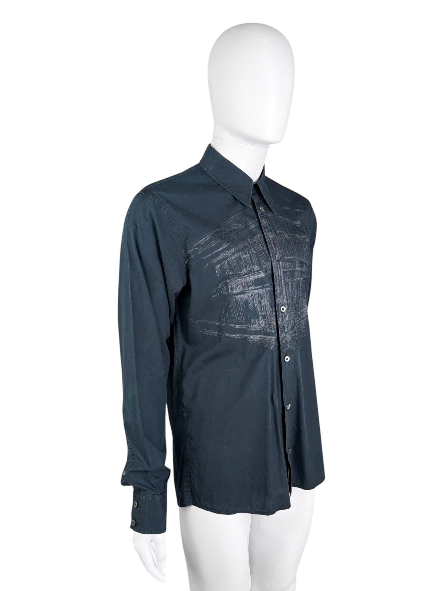 Gianfranco Ferre Gianfranco Ferrè 2000's Cotton Shirt Architectural Print Size US XL / EU 56 / 4 - 2 Thumbnail