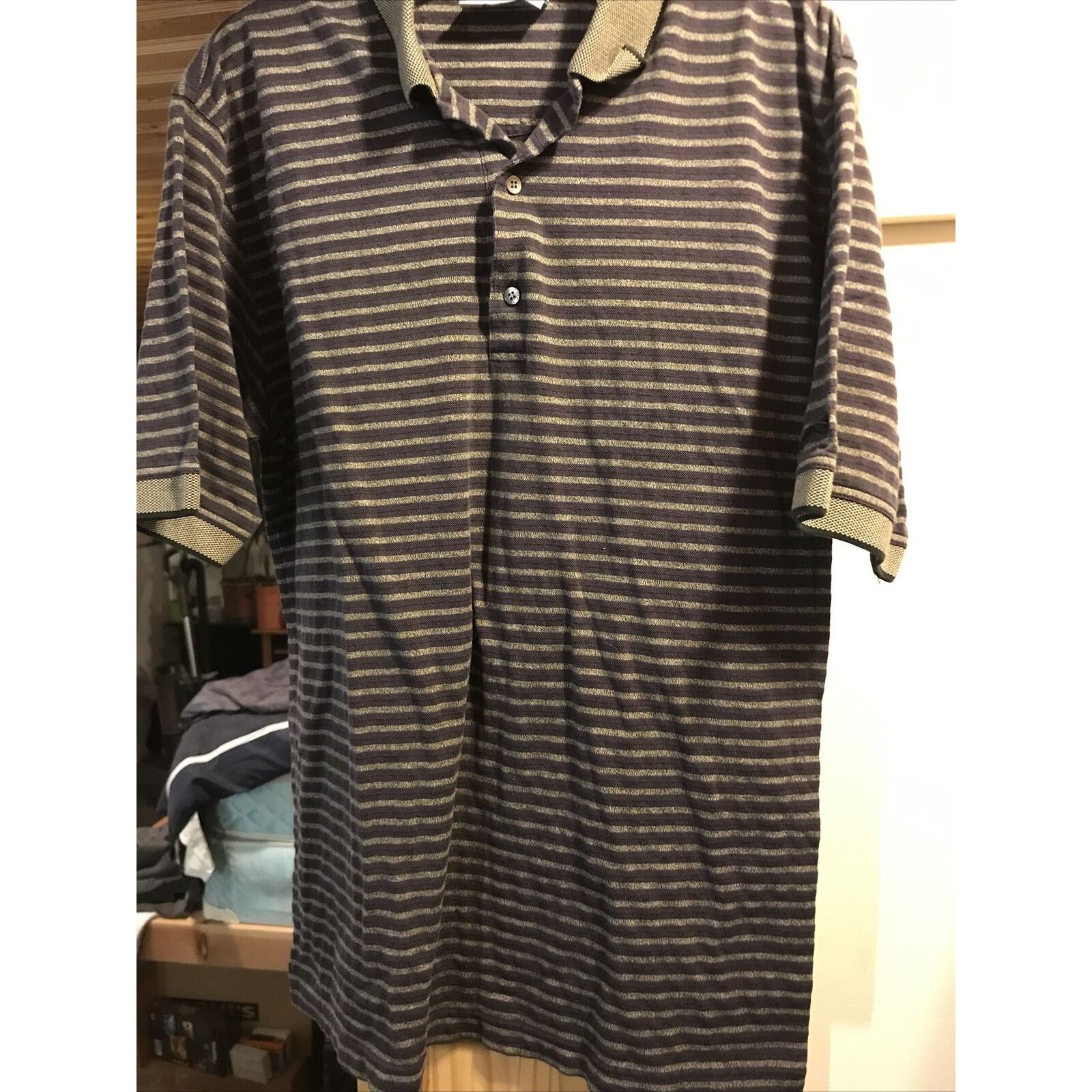 Other Slazenger Vintage Men’s M Gray Striped SS Cotton Polo Shirt Size US M / EU 48-50 / 2 - 9 Thumbnail