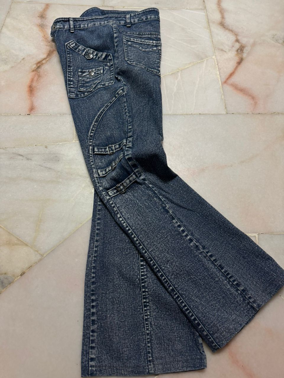Tornado Mart 💥Bell Bottom💥Vintage Japanede Flared Washed Punk Jeans Size US 27 - 10 Thumbnail