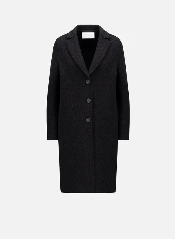 Harris Wharf London o1s22i1n1024 Single-Breasted Wool Boiled Coat in Black Size M / US 6-8 / IT 42-44 - 1 Thumbnail