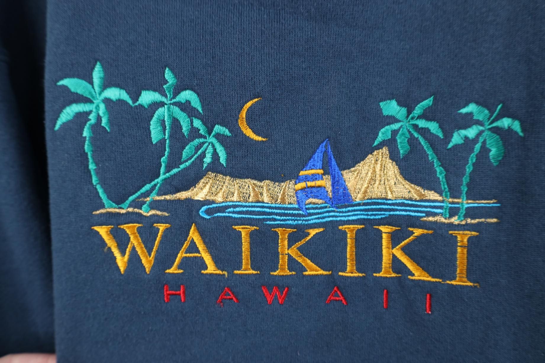 Vintage Vintage 90s Streetwear Hawaii Beach Crewneck Sweatshirt Blue Size US XL / EU 56 / 4 - 4 Thumbnail