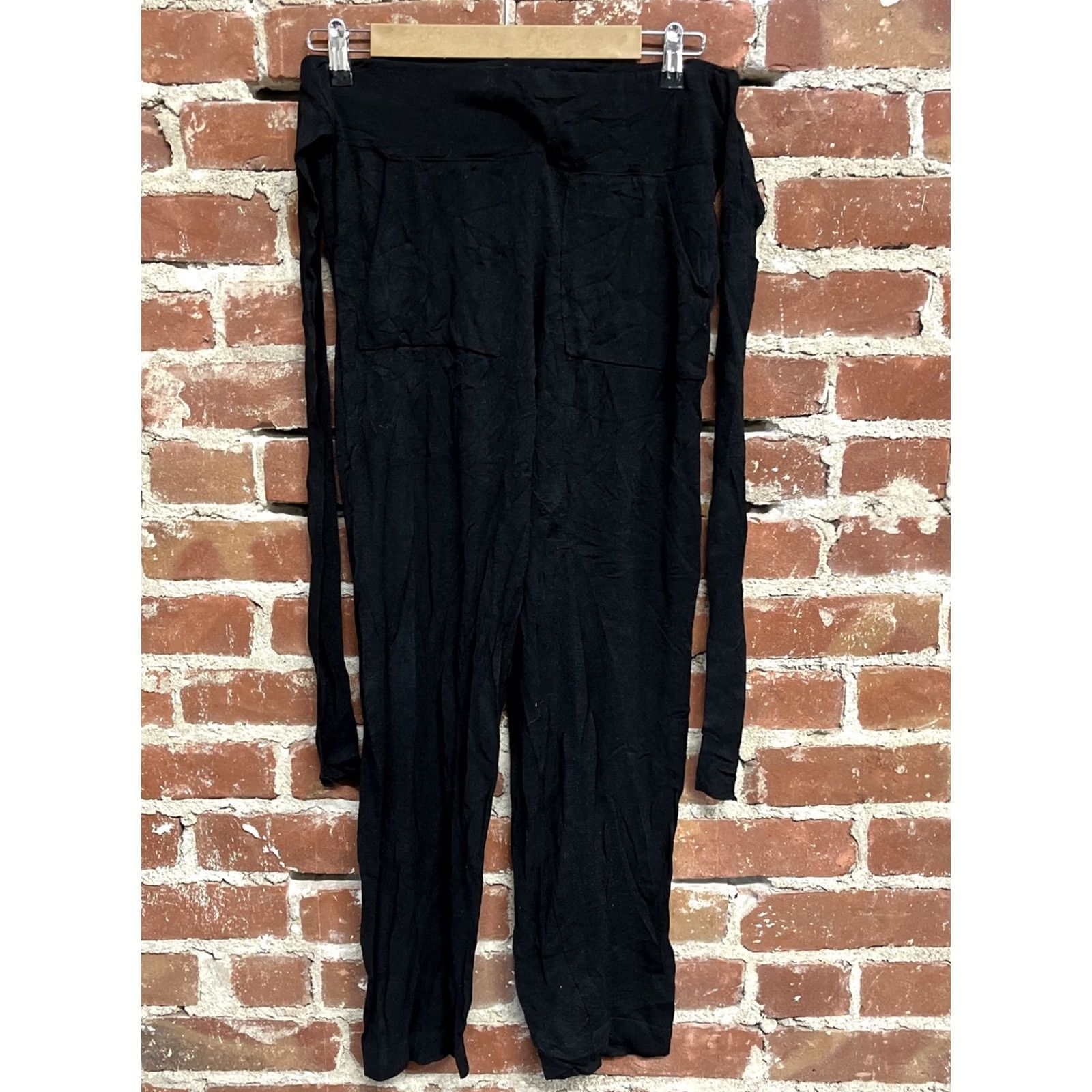 Zara Zara Knit Pants Womens Size Medium Black Knitted Nylon Size 32" / US 10 / IT 46 - 2 Thumbnail