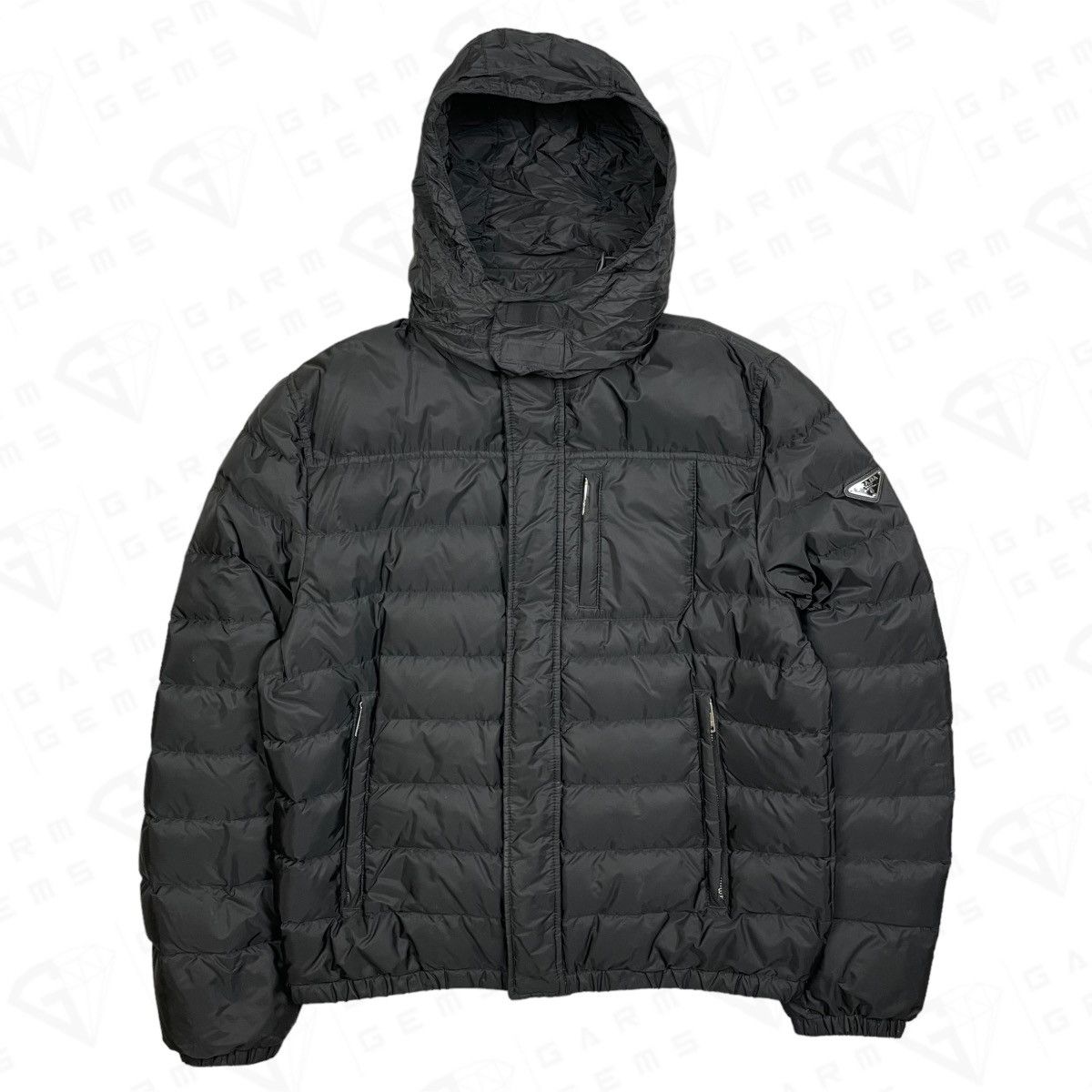 Prada Prada Triangle Plaque Logo Hooded Puffer Jacket | Grailed