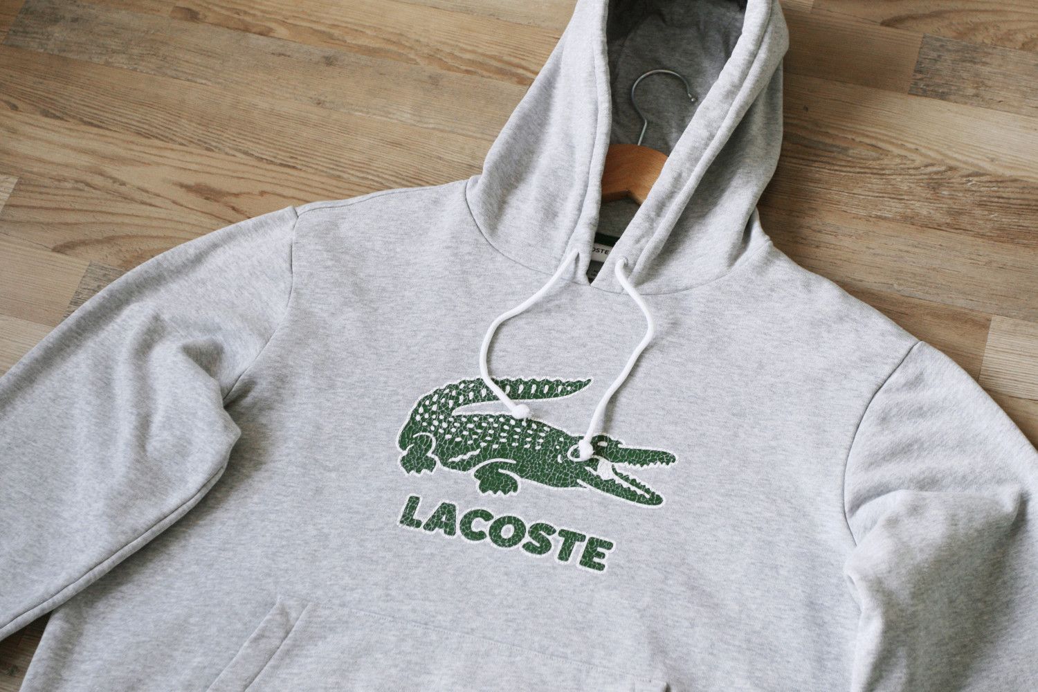 Lacoste Lacoste Boxy Fit Gray Croc Hoodie Big Green Logo 6 XL Size US XL / EU 56 / 4 - 2 Thumbnail