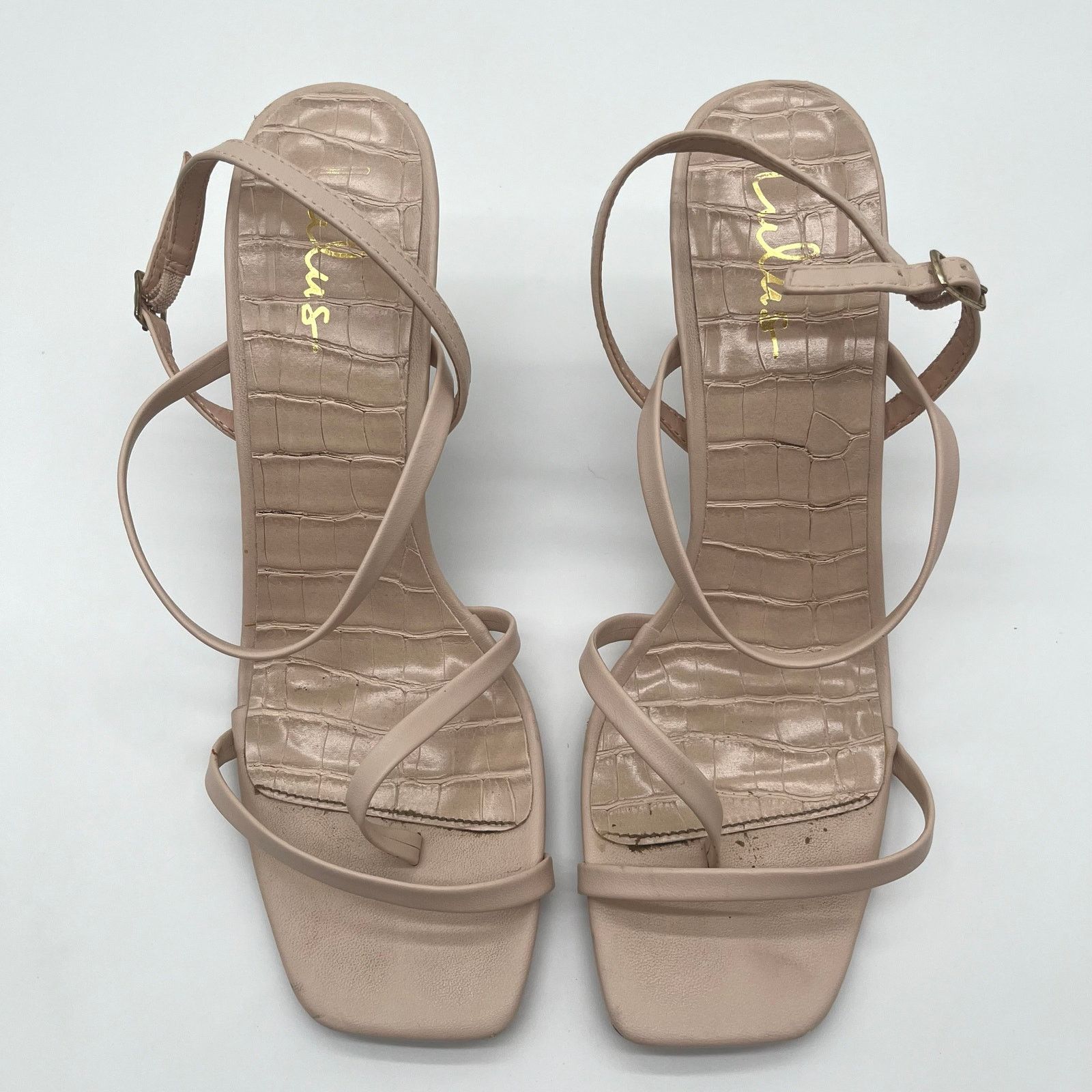Unknown London LULUS Strappy Heels, Beige Bridal, Size 10 Size US 10 / IT 40 - 2 Thumbnail