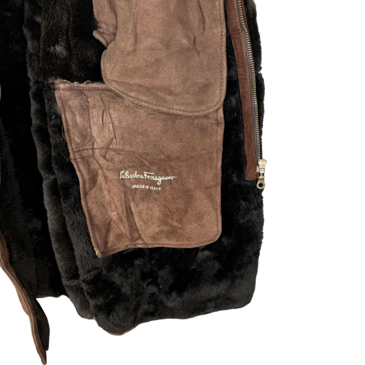 Salvatore Ferragamo 🔥SALVATORE FERRAGAMO LEATHER SHEARLING LONG JACKET Size US M / EU 48-50 / 2 - 8 Thumbnail