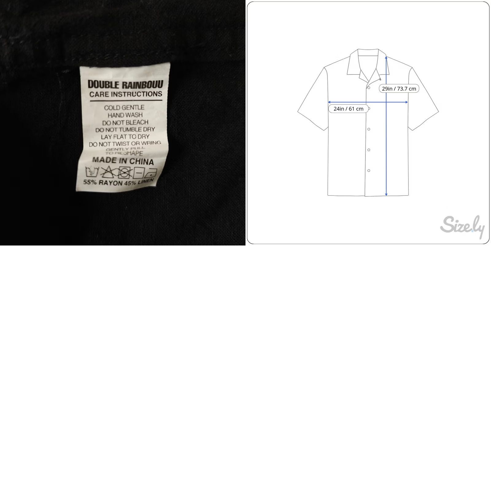 Double Rainbouu Double Rainbouu Shirt Mens XL Black Lords Of Summer Linen Blend Bowling Shirt Button-Down Hawaiian Theme Mens XL Black Linen Blend Size US XL / EU 56 / 4 - 8 Thumbnail