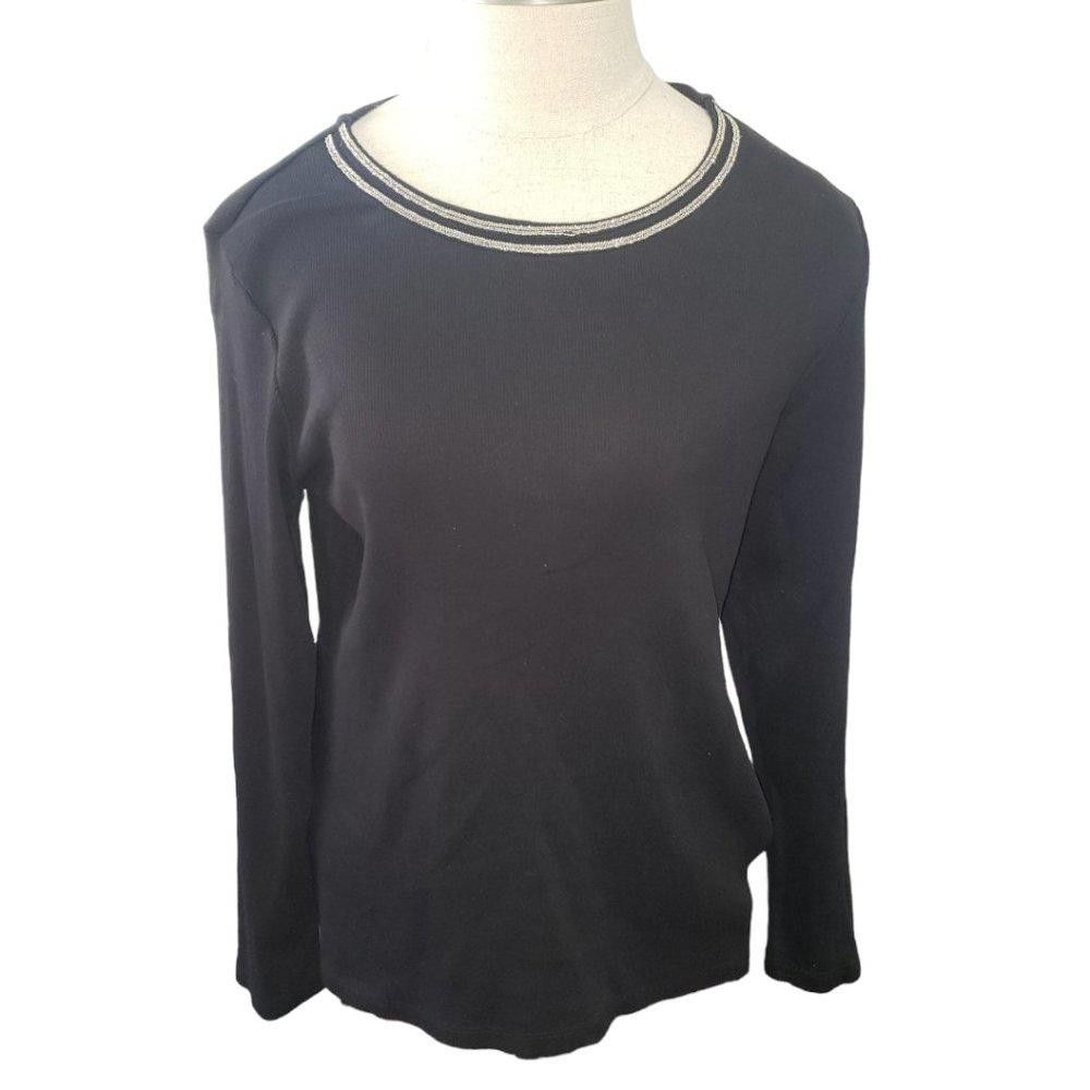 Chicos CT792a Chico's Ladies Black Long Sleeve Top L Size L / US 10 / IT 46 - 1 Thumbnail