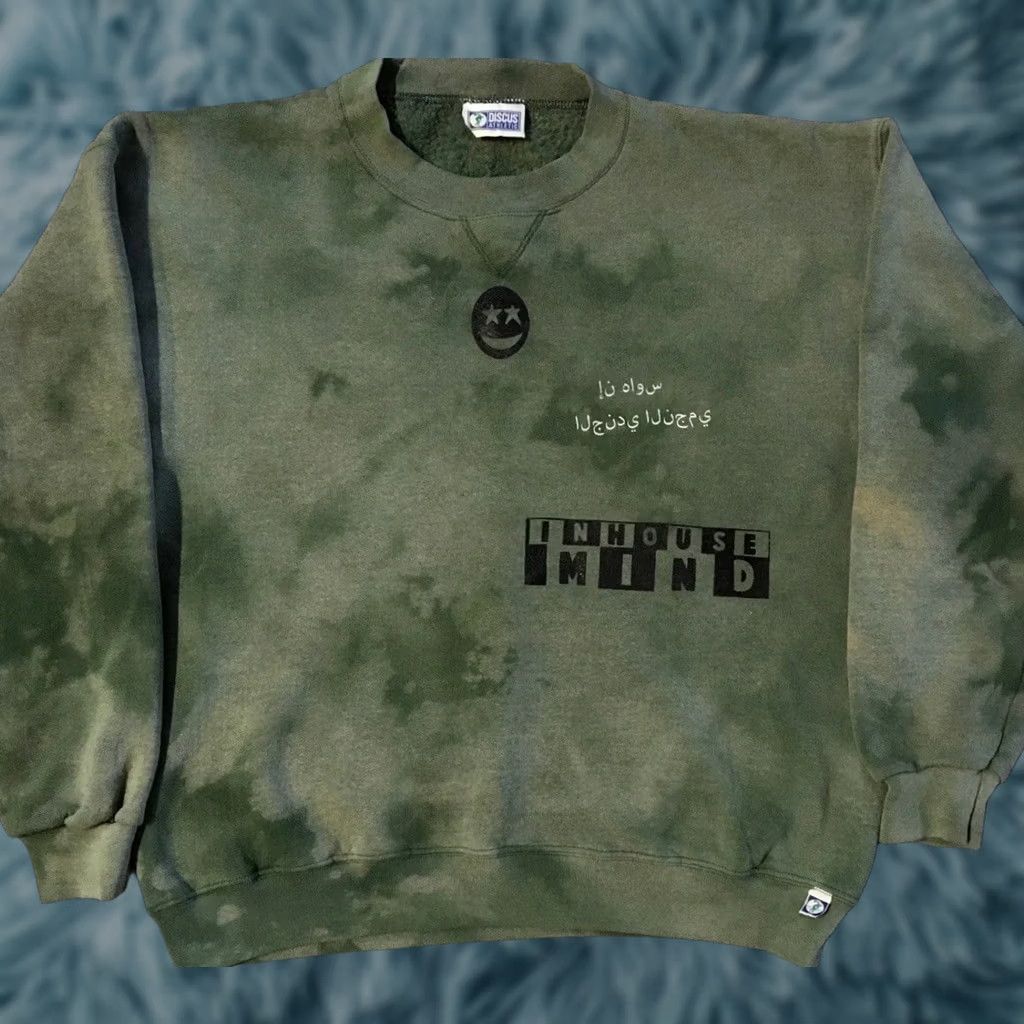 Vintage VINTAGE 90s Discus Inhouse Mind Faded Acid Washed Sweatshirt M USA Surf Skate Grunge Vaporwave Beach OP Hoodie Men Green Size M Size US M / EU 48-50 / 2 - 1 Thumbnail