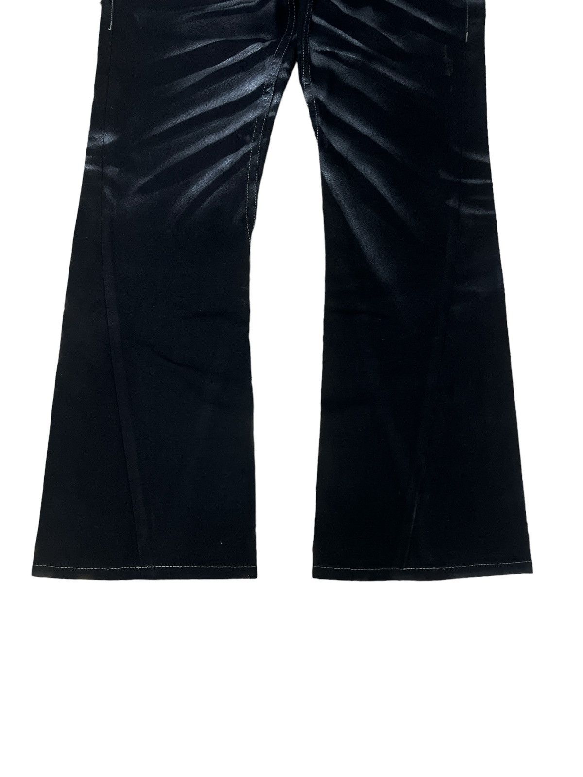 If Six Was Nine FLARED🔥TORNADO MART BLACK DENIM DISTRESSED DENIM PANT Size US 30 / EU 46 - 4 Thumbnail