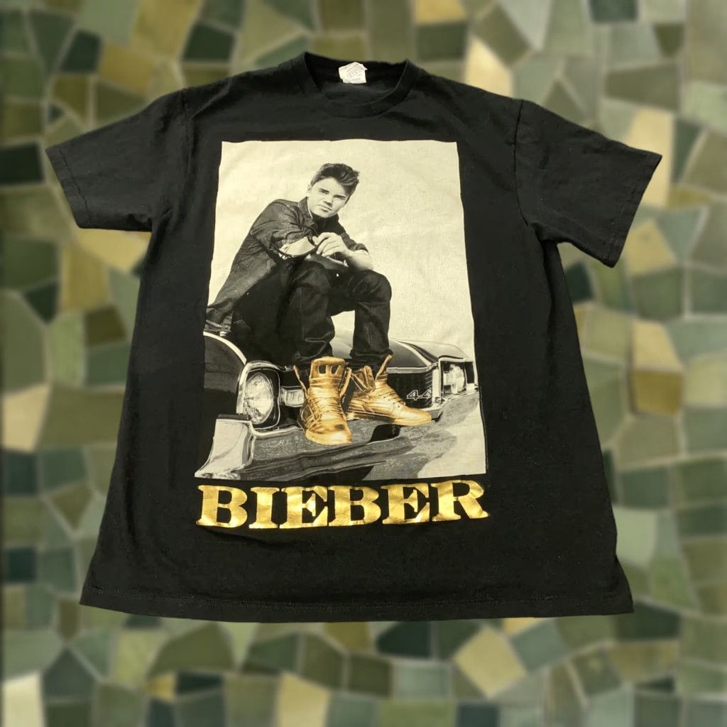 Vintage Justin Bieber Shirt Mens Medium Black Gold Graphic Concert Tee Delta Pro Weight Size US M / EU 48-50 / 2 - 1 Thumbnail