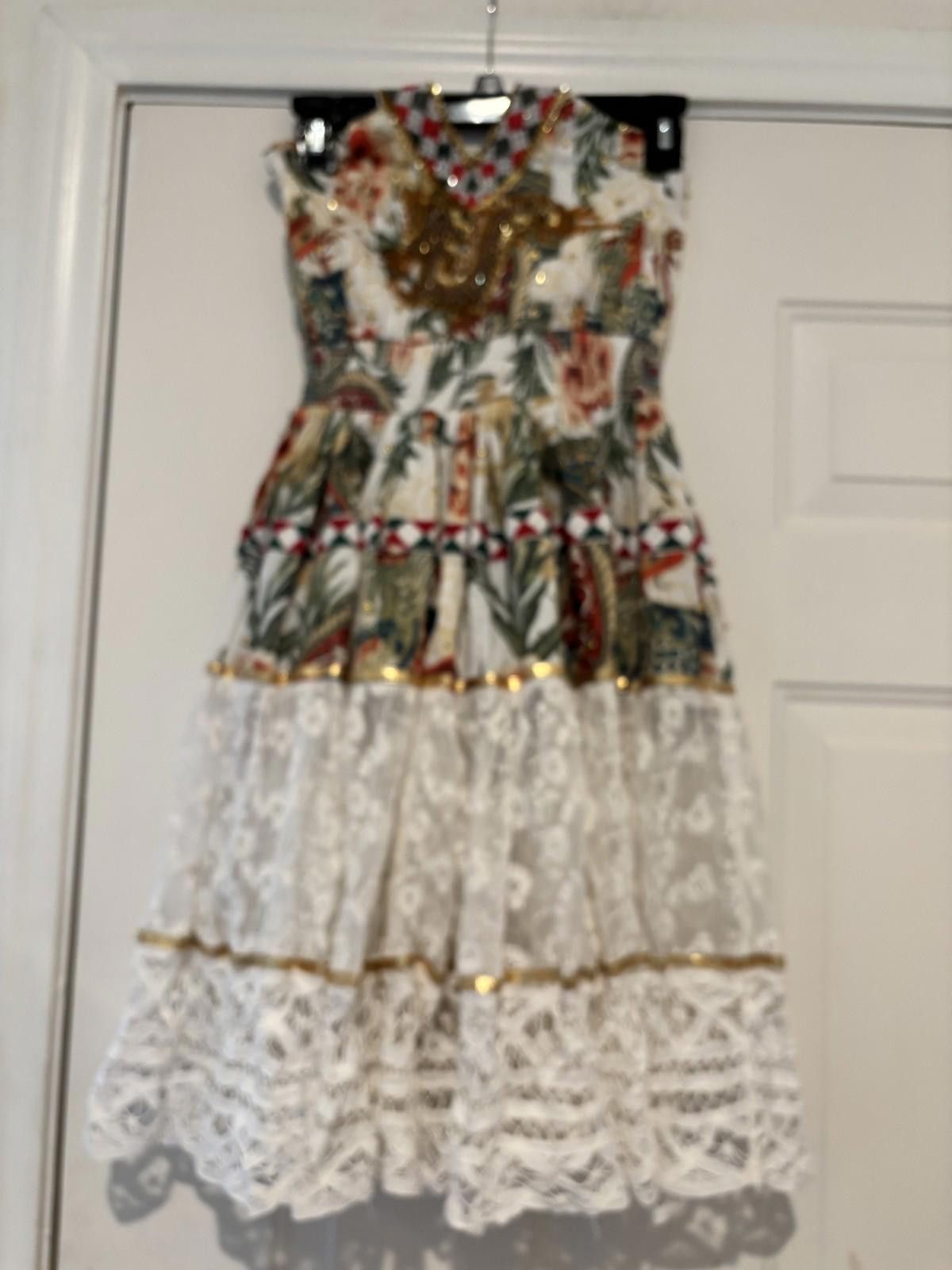 Eden Park Womens Diamond for Eden floral rhinestone/sequin dress #382 Size M / US 6-8 / IT 42-44 - 1 Thumbnail