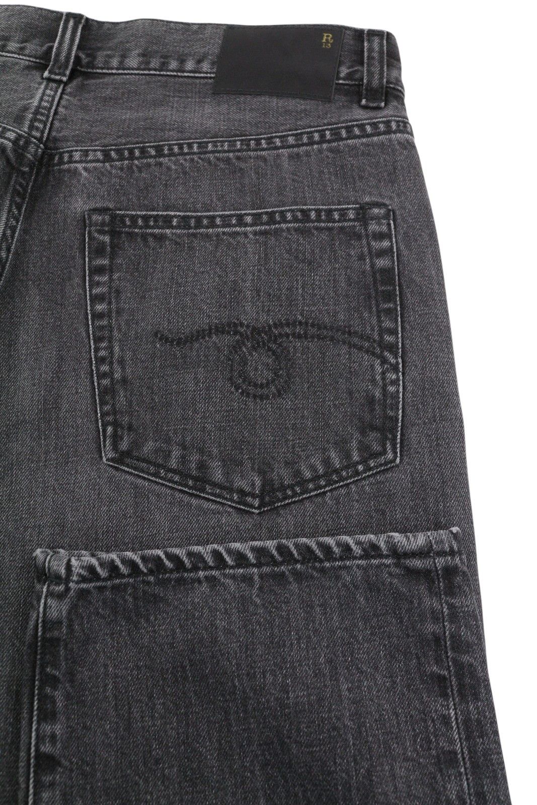 R13 BOYFRIEND 27 Wilson Black Whiskers Faded PS25 86677 Size 27" / US 4 / IT 40 - 5 Thumbnail