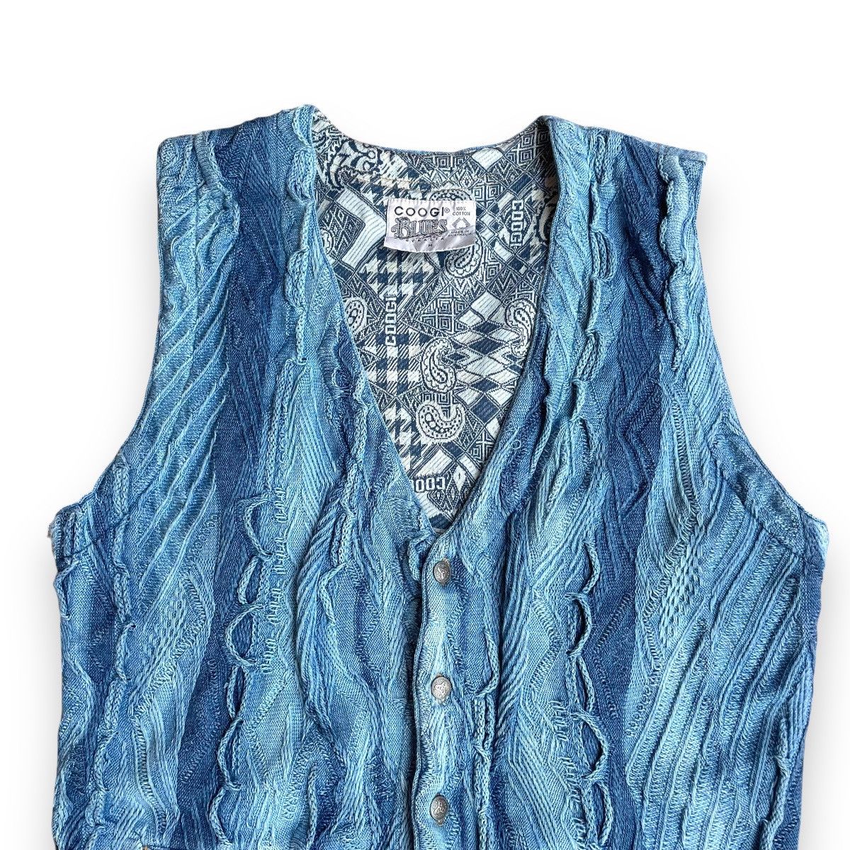 Coogi COOGI AUSTRALIA KNITTED BUTTON UP BUCKLE DENIM VEST JACKET Size US M / EU 48-50 / 2 - 3 Thumbnail