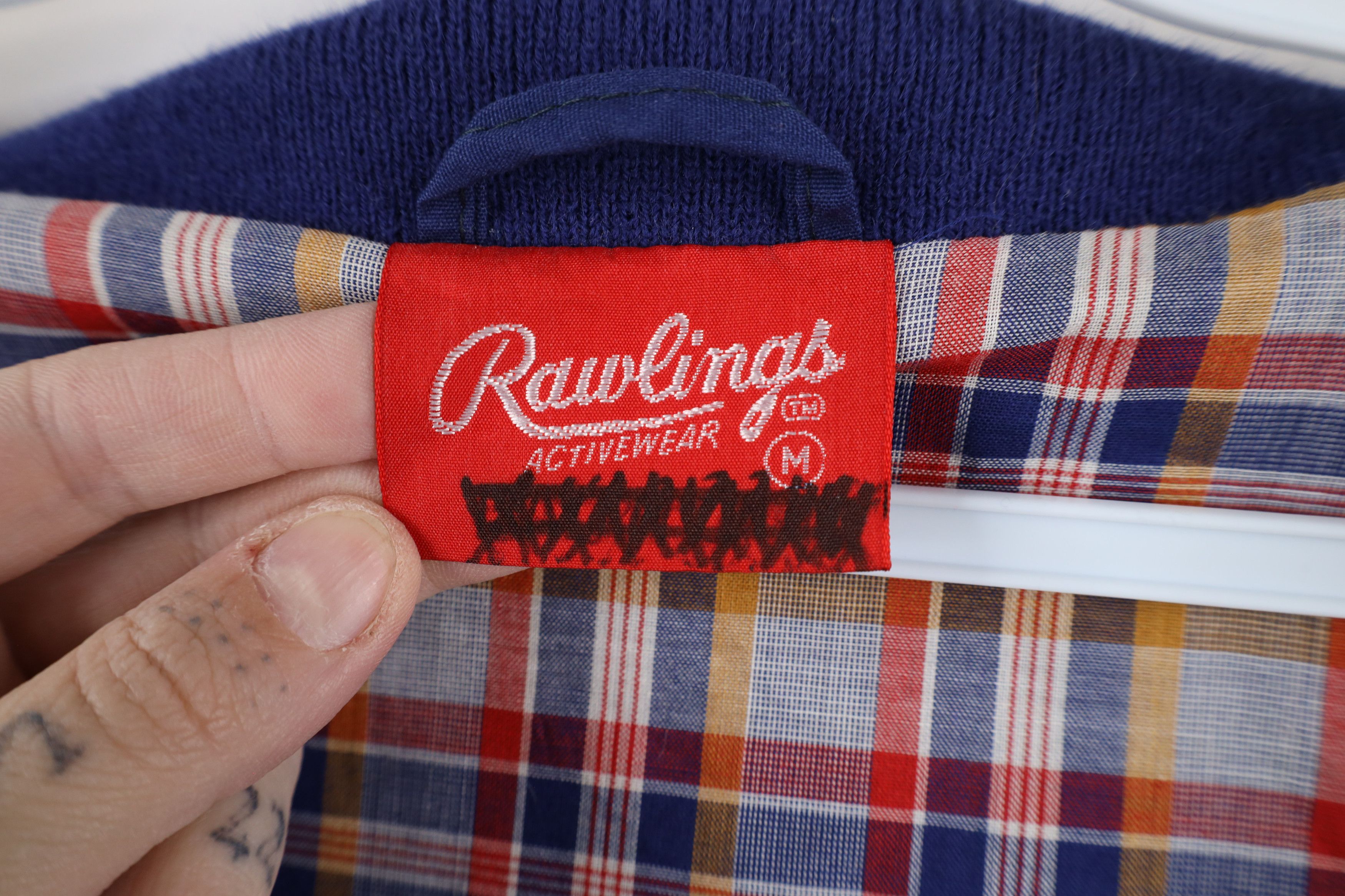 Vintage Vintage 80s 90s Rawlings Lined Cafe Racer Bomber Jacket Blue Size US M / EU 48-50 / 2 - 11 Thumbnail