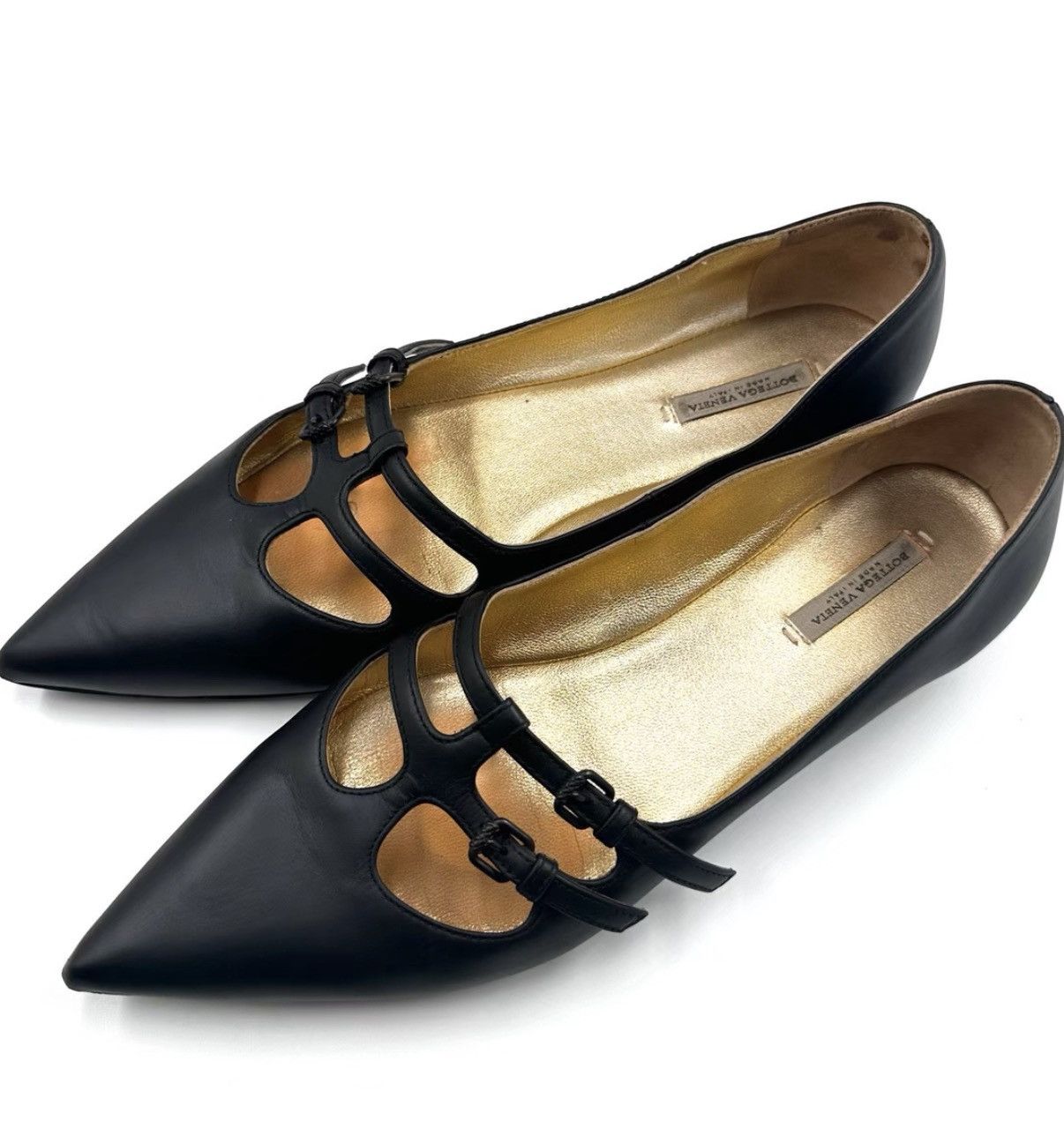 Bottega Veneta Bottega Veneta Black Pointed Toe Flats K12 Size US 6 / IT 36 - 1 Thumbnail