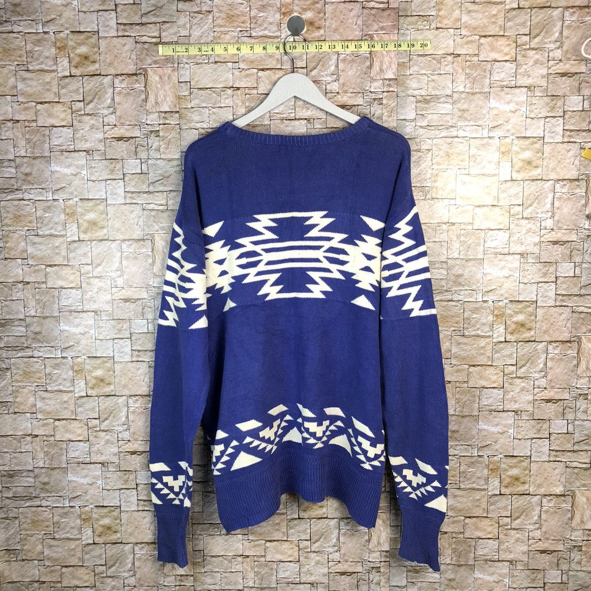 Japanese Brand Azul Purple navajo Knitwear sweatshirt #A1062 Size US L / EU 52-54 / 3 - 14 Thumbnail