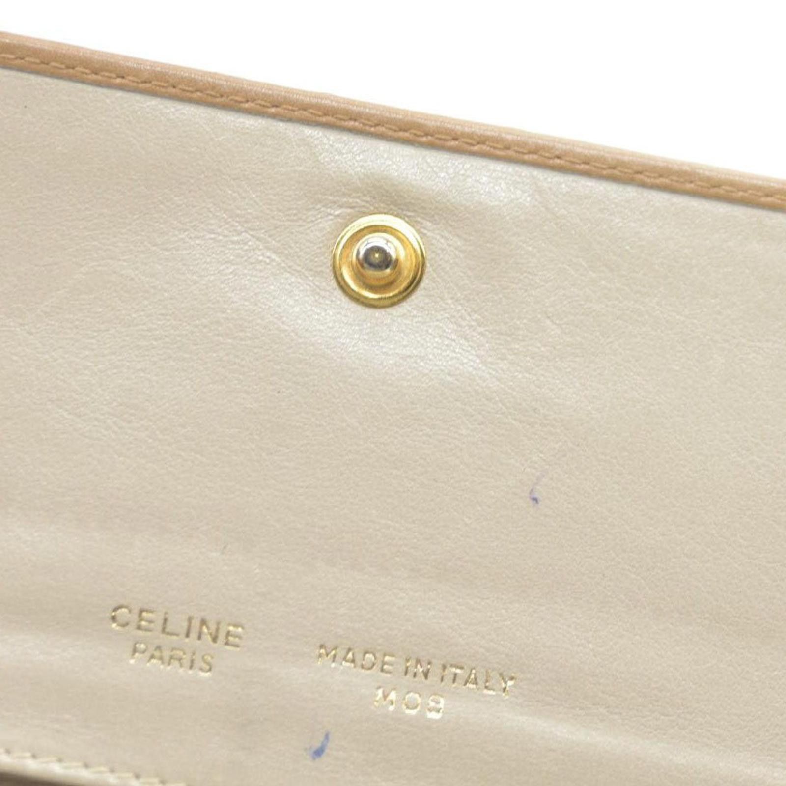 Celine CELINE Macadam Leather Long Bifold Wallet Beige Size ONE SIZE - 11 Thumbnail