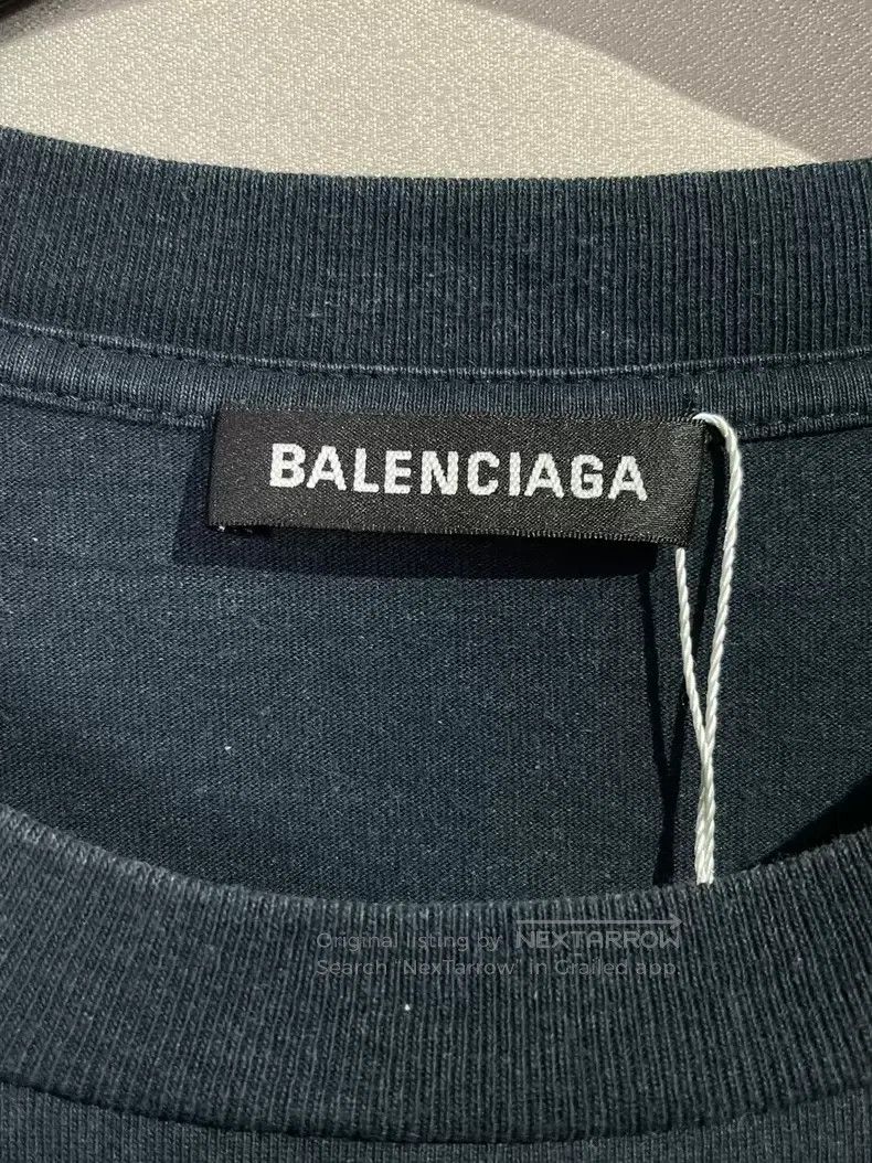 Balenciaga Balenciaga Dark Blue Cursive Letter Short Sleeve Size US M / EU 48-50 / 2 - 4 Thumbnail