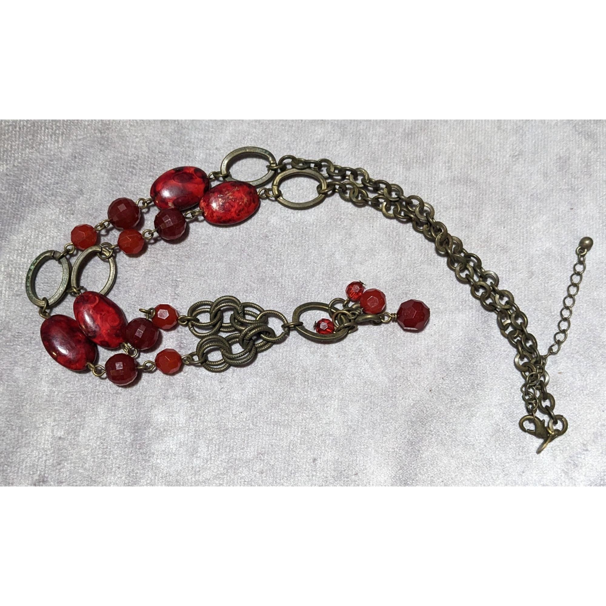 Other Premier Designs Vintage Red And Gold Beaded Necklace Size ONE SIZE - 11 Thumbnail