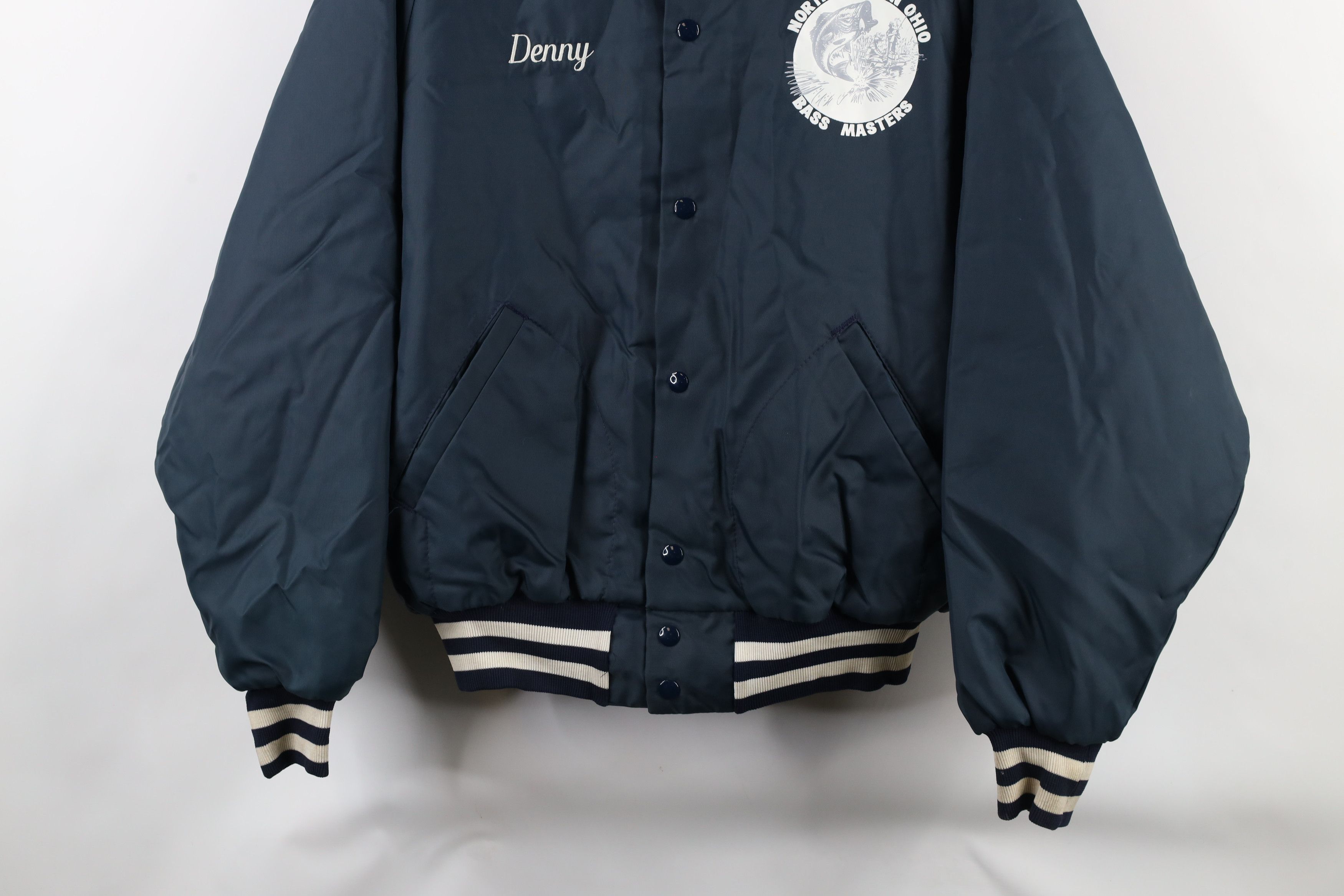 Vintage Vintage 70s Ohio Bass Masters Quilted Bomber Jacket USA Size US L / EU 52-54 / 3 - 3 Thumbnail