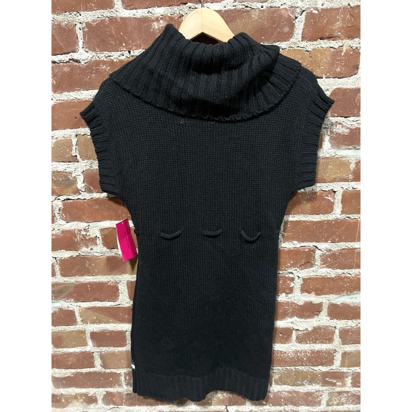 Energie Energie Shirt Dress XL Womens Black Short Sleeve Knit Cowl Neck Lined Sweater Dress NWT Size XL / US 12-14 / IT 48-50 - 3 Thumbnail